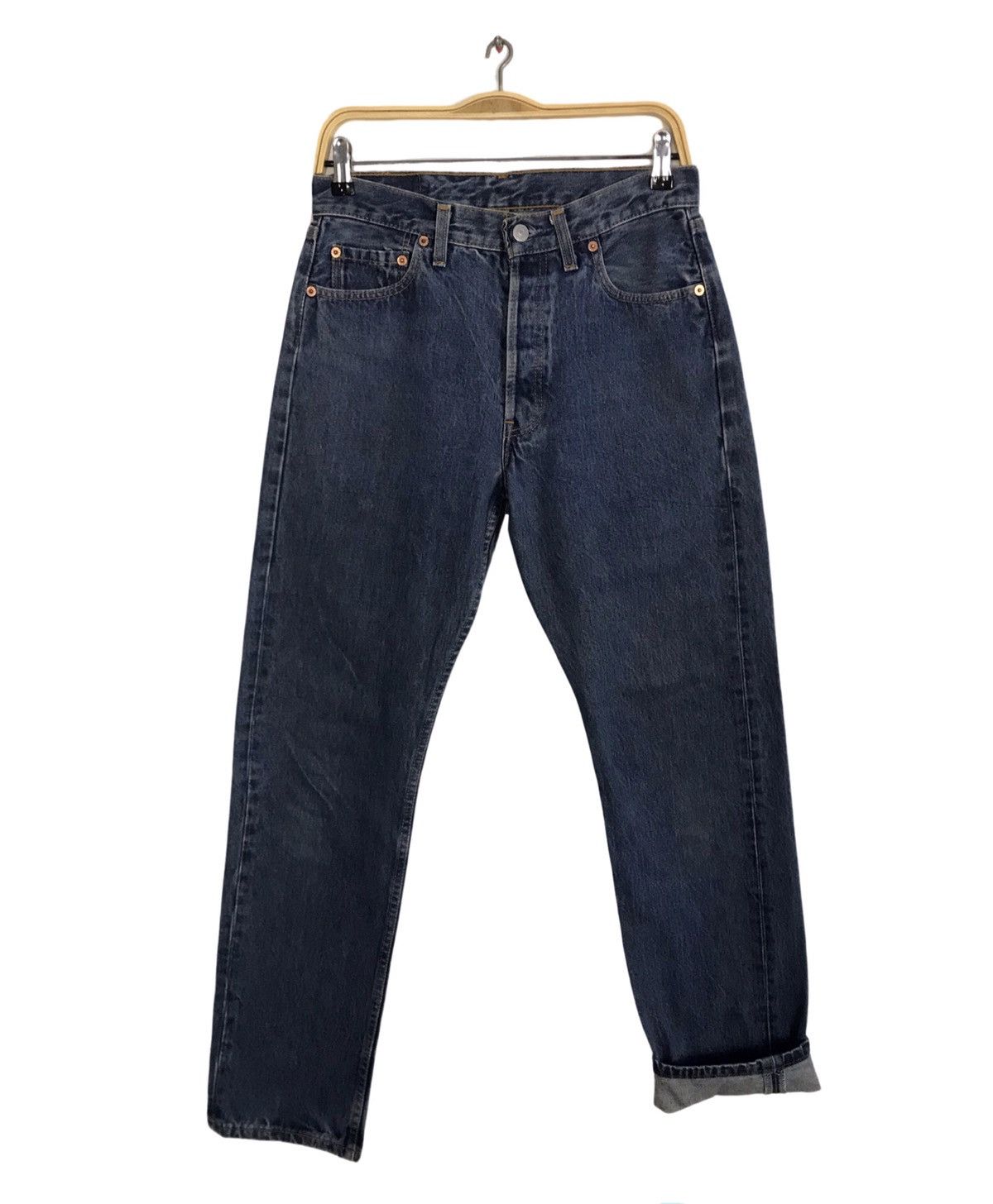 Levi's Vintage Clothing Levi's 501 Button Fly Natural Faded Denim Straight Cut Size US 30 / EU 46 - 1 Thumbnail
