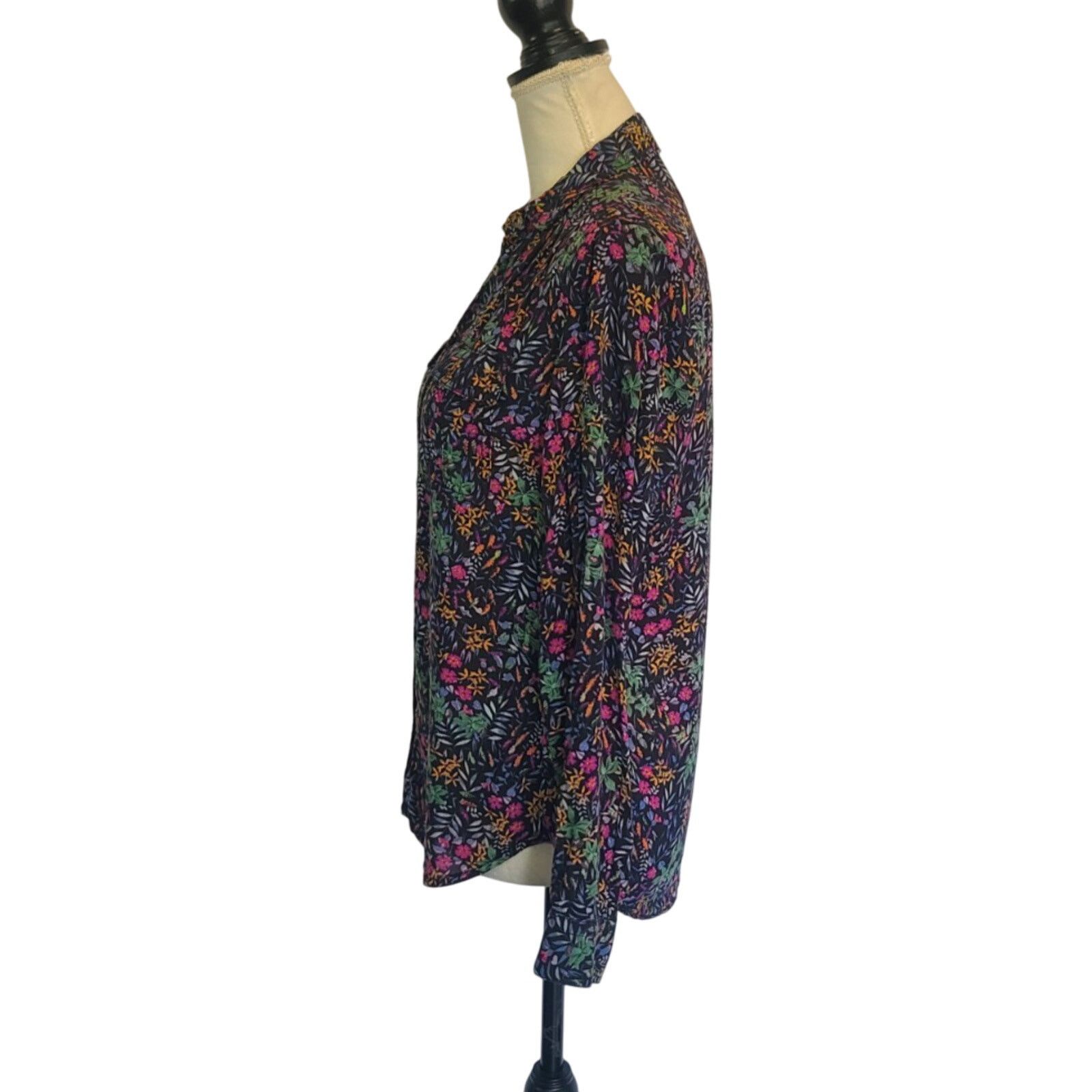 Anthropologie Anthropologie Maeve Amboseli Floral Button Down Top US 0 Size XS / US 0-2 / IT 36-38 - 4 Thumbnail