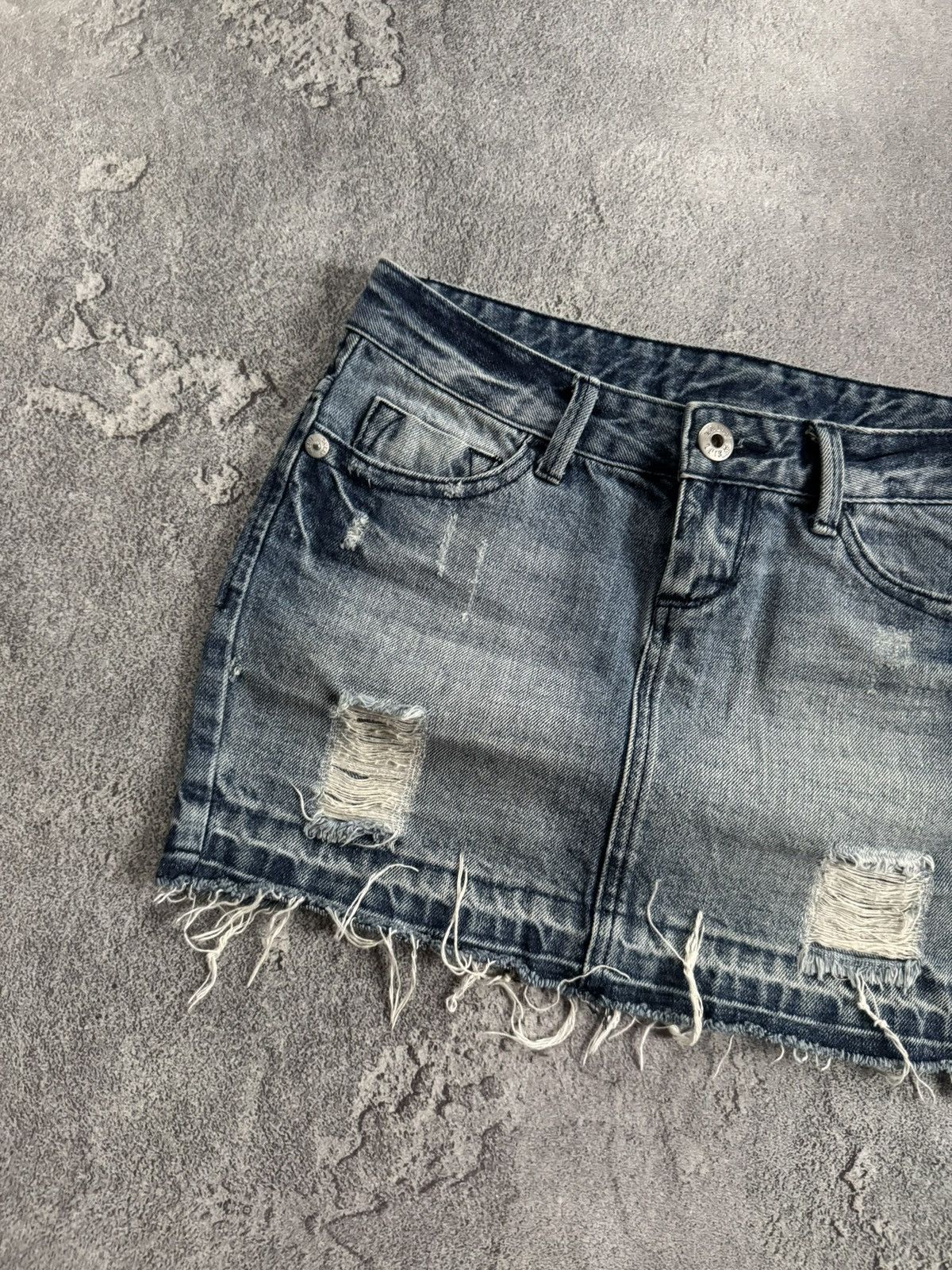 Japanese Brand Y2K avantgarde denim mini skirt hysteric glamour L.G.B. 90s Size 24" / US 00 / IT 34 - 2 Thumbnail