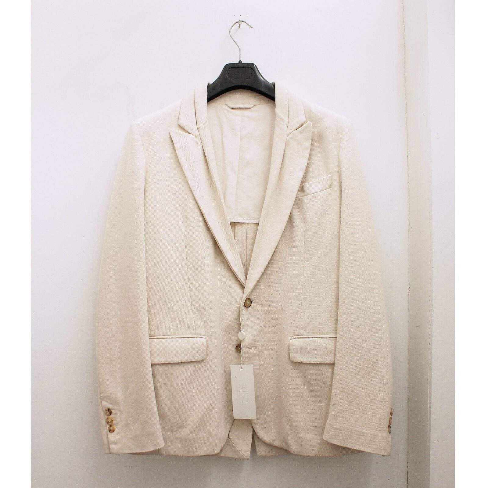 Maison Margiela Cotton Twill Blazer In Ivory Size 48R - 1 Thumbnail