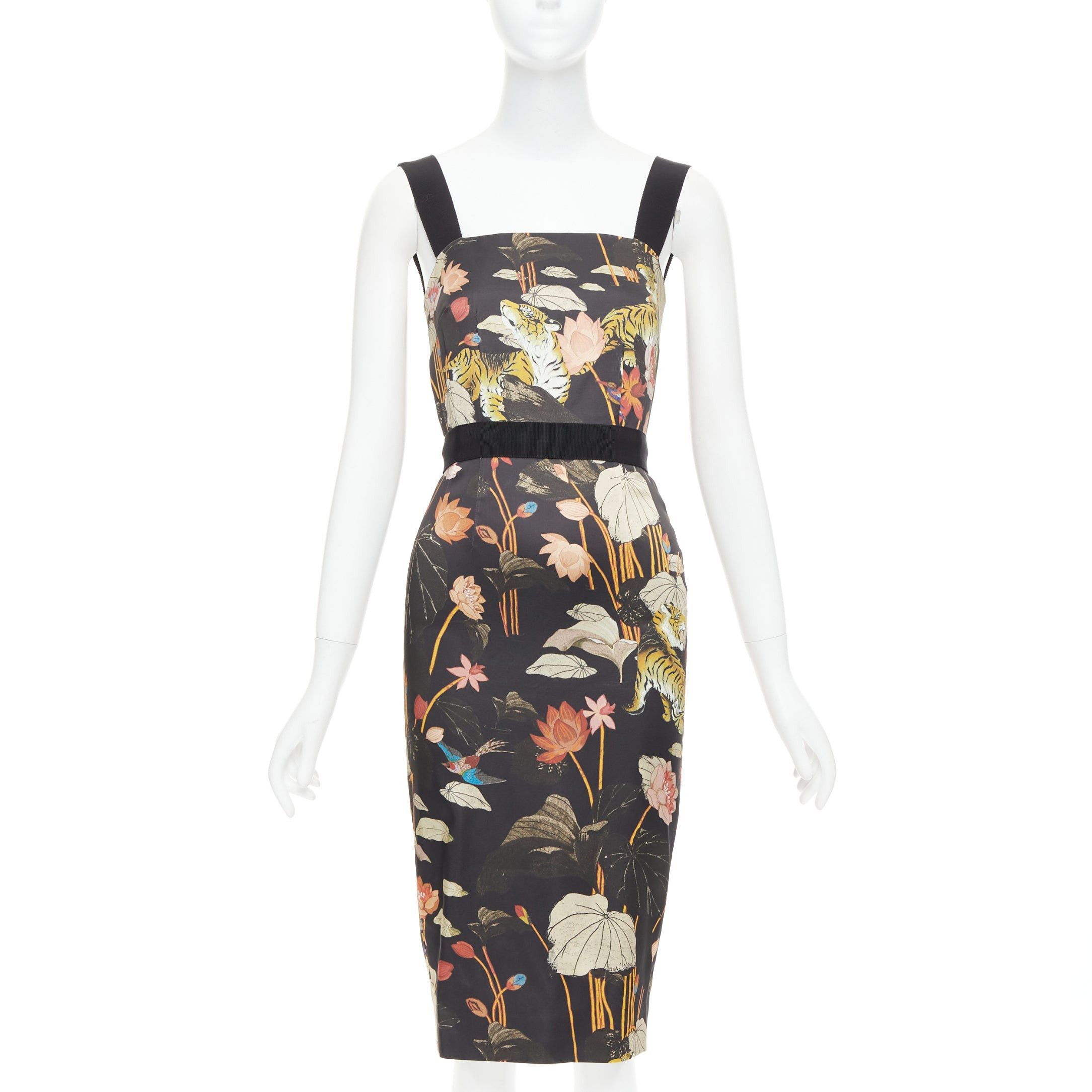 Etro ETRO 2020 black brown water lily tiger print sheath dress IT38 XS Size XS / US 0-2 / IT 36-38 - 1 Thumbnail