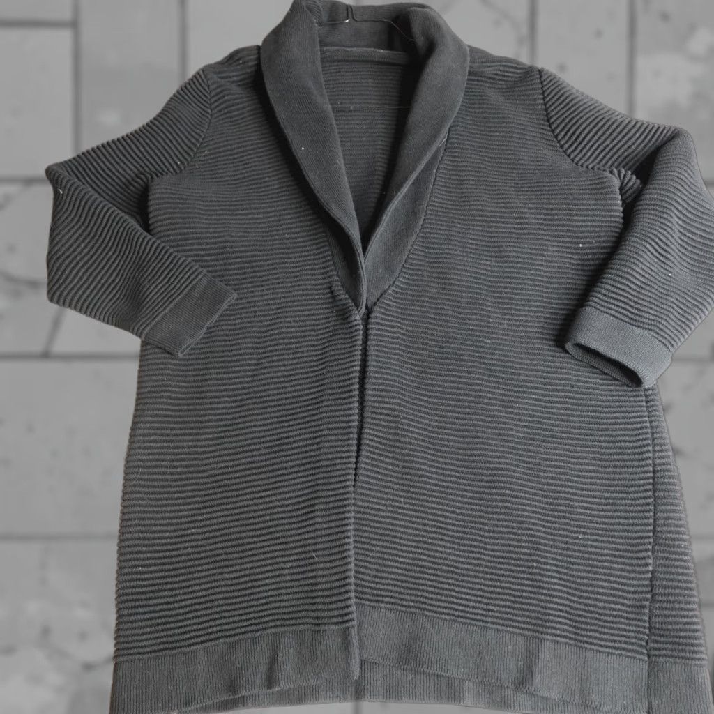 Cos COS Cardigan Sweater Large Black Open Front Shawl Collar Womens L Crew Neck Knits Casual Business Fall Winter Spring Summer Size L / US 10 / IT 46 - 1 Thumbnail