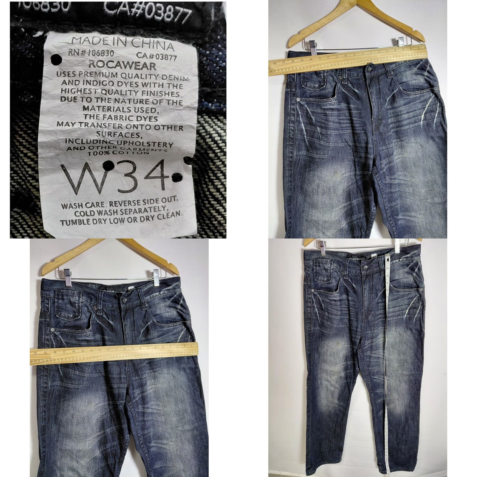 Rocawear Rocawear Jeans Blue Denim Men Size 34 W Regular Fit Mid Rise 34in Inseam Straight Button Logo Authentic Original Rocawear Size US 34 / EU 50 - 8 Thumbnail