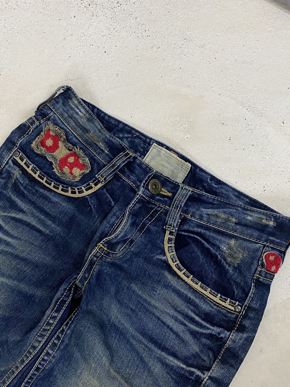 If Six Was Nine × Japanese Brand × Le Grande Bleu (L.G.B.) Vintage Lolita X Yoshitomo Nara Patches Mud Washed Whisker Size US 29 - 6 Thumbnail