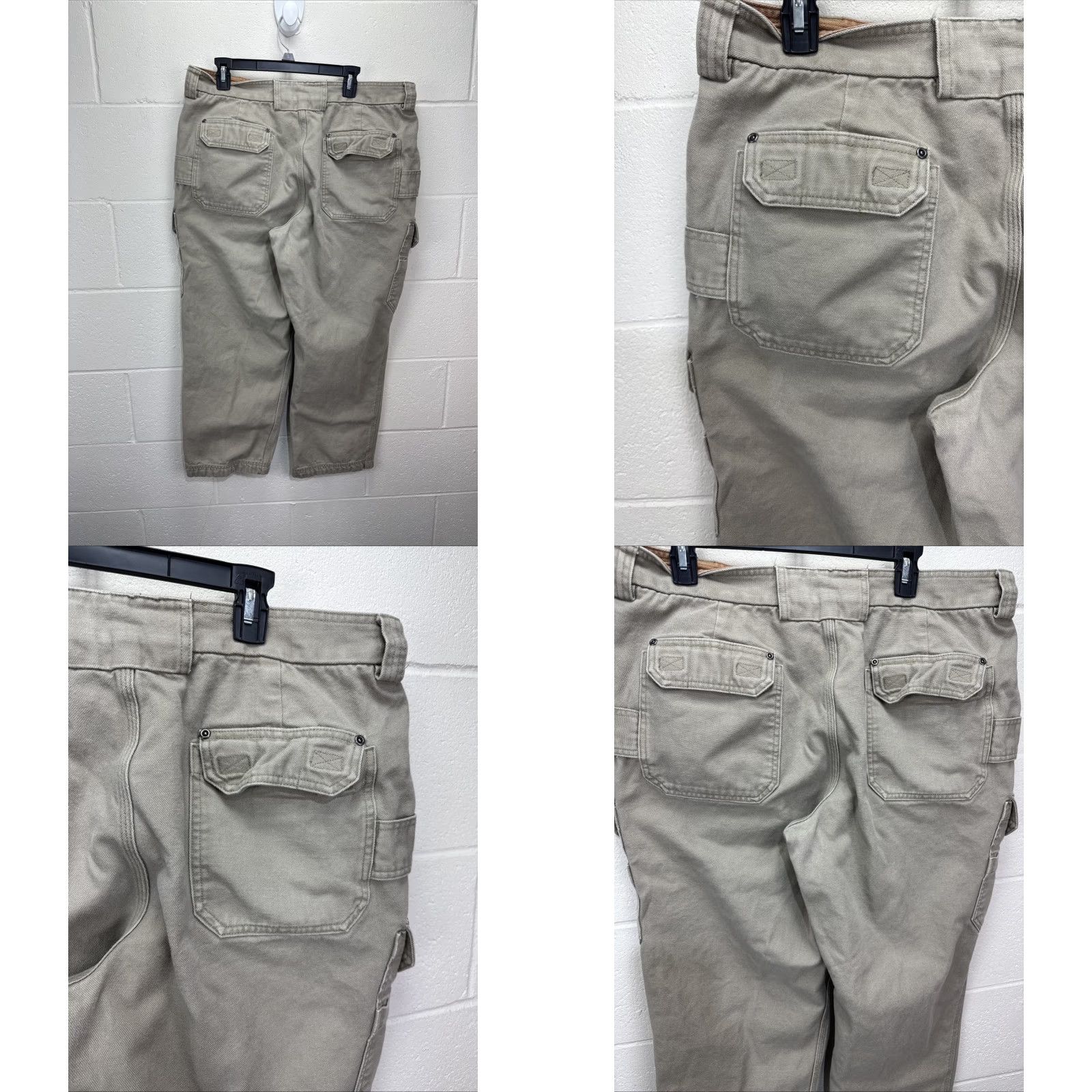 Vintage DULUTH Fire Hose Relaxed Fit Cargo Work Pants 38x28 Men's Beige Cotton Canvas 5-Pocket Tool Straps Belted Wrinkle-Resistant Casual Workwear Mens Size US 38 / EU 54 - 8 Thumbnail
