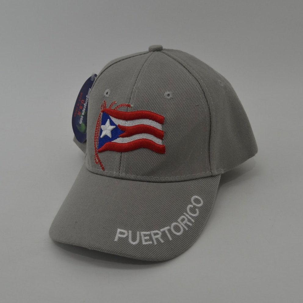 Other Puerto Rico Baseball Cap Hat Gray Red White Blue Adjustable Size ONE SIZE - 12 Thumbnail