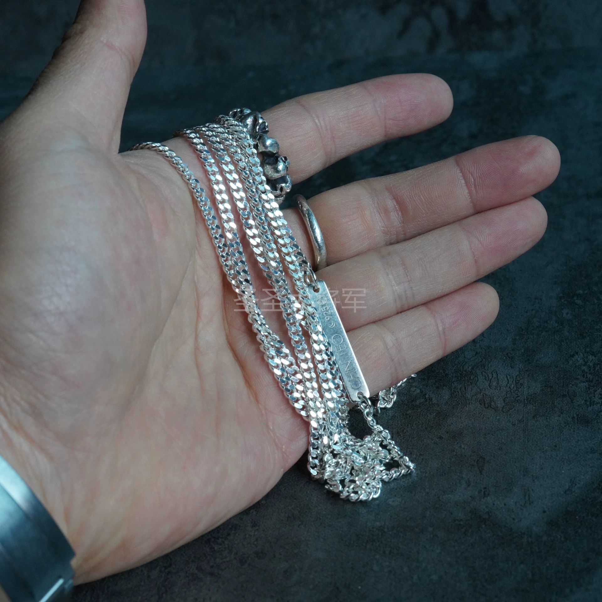 Chin Teo Chin Teo Polished Silver 3-Layer Snake Chain 50 Size ONE SIZE - 4 Thumbnail