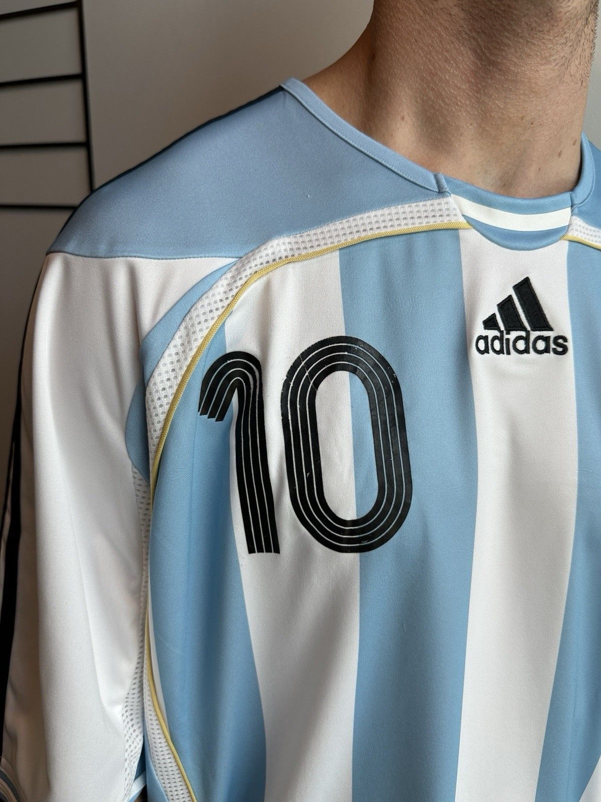 Adidas Vintage Argentina 2006/2007 Home Jersey Soccer Riquelme Size US XL / EU 56 / 4 - 3 Thumbnail