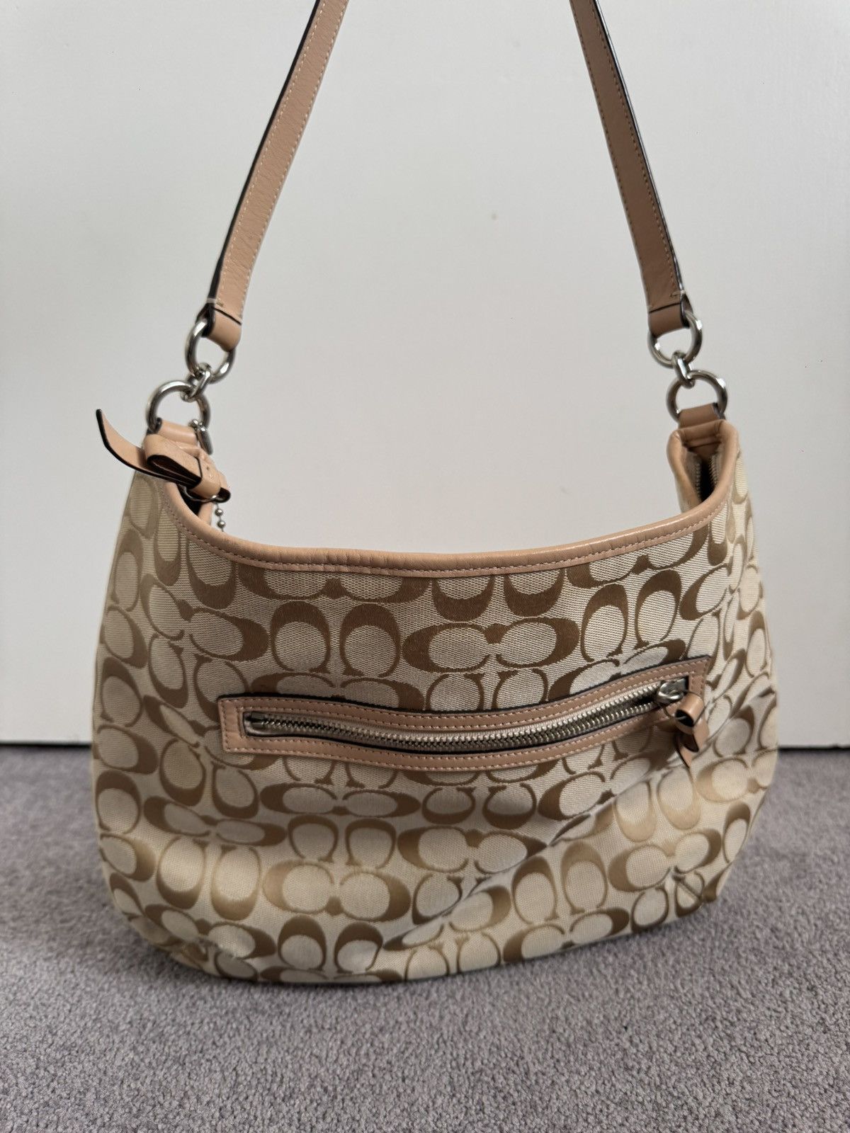 Coach Cream and pink vintage fabric Coach bag with accessory Size ONE SIZE - 4 Thumbnail