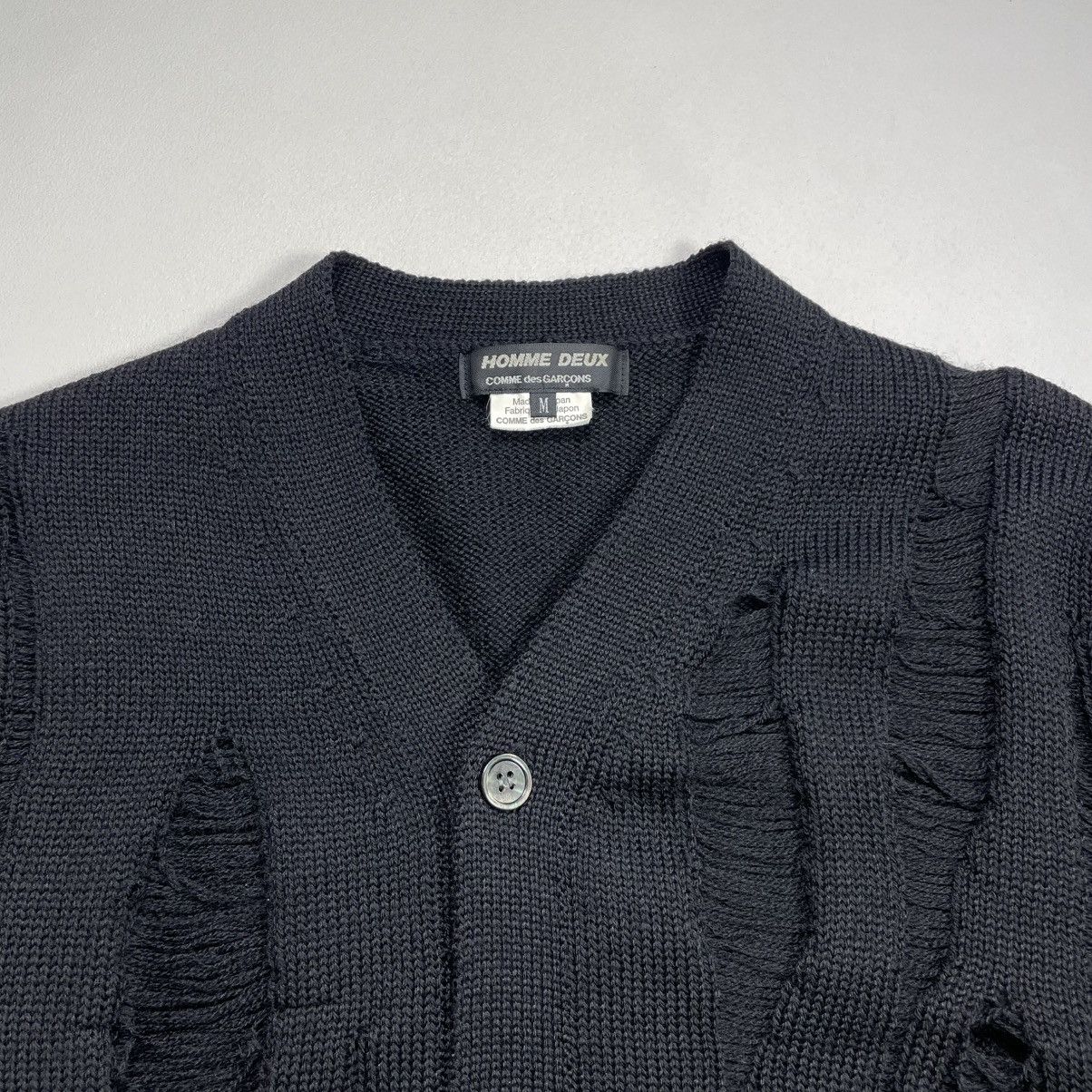Comme des Garcons Homme Deux A/W 18 ‘Destroyed Detail’ Black Cardigan Size US M / EU 48-50 / 2 - 4 Thumbnail