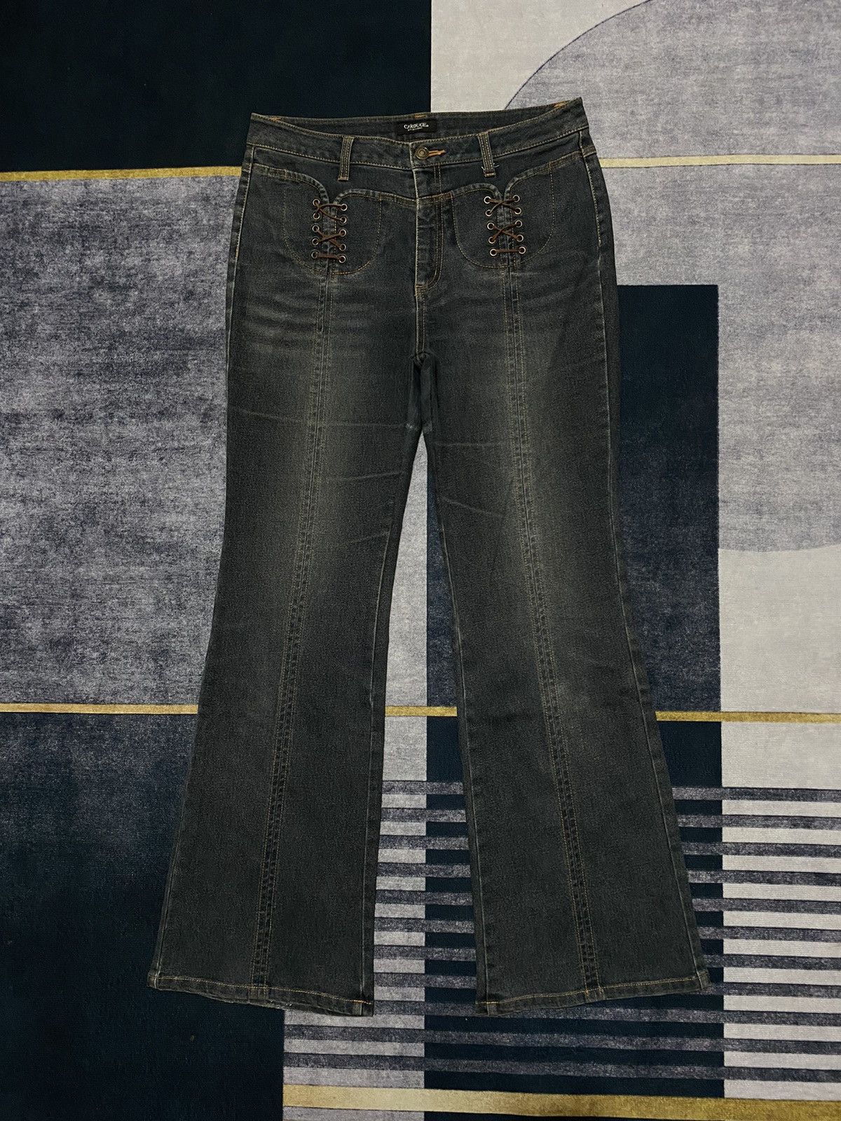 Hysteric Glamour CAROUGE BOOT CUT DENIM PANTS Size US 32 / EU 48 - 1 Thumbnail