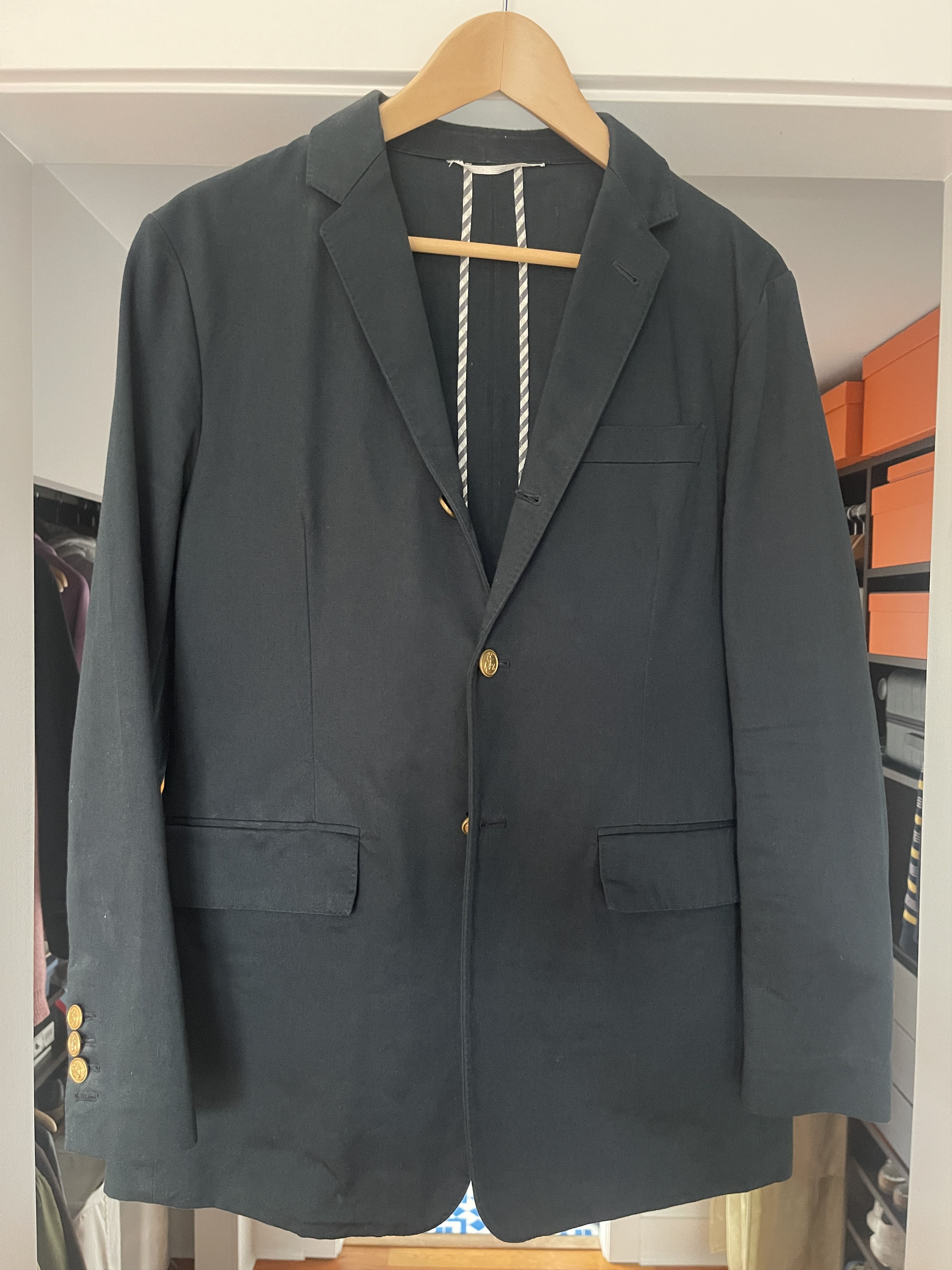 Thom Browne 2008 THOM BROWNE Brass-buttoned Navy Blazer Size 38S - 1 Thumbnail