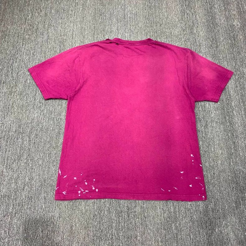 Balenciaga Pink water-wash distressed ink short-sleeve