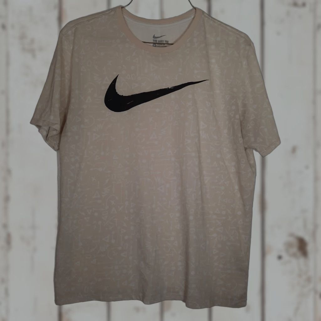 Nike Nike Dri-Fit T-Shirt Short Sleeve Logo Swoosh Printed Men XL Tan & Black Size US XL / EU 56 / 4 - 1 Thumbnail