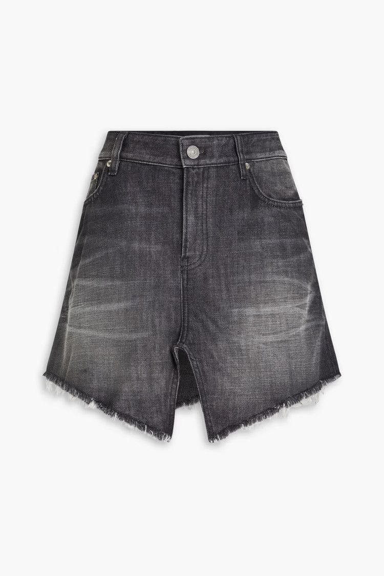 Balenciaga o1y0625 Denim Mini Skirt in Black Size 27" / US 4 / IT 40 - 1 Thumbnail