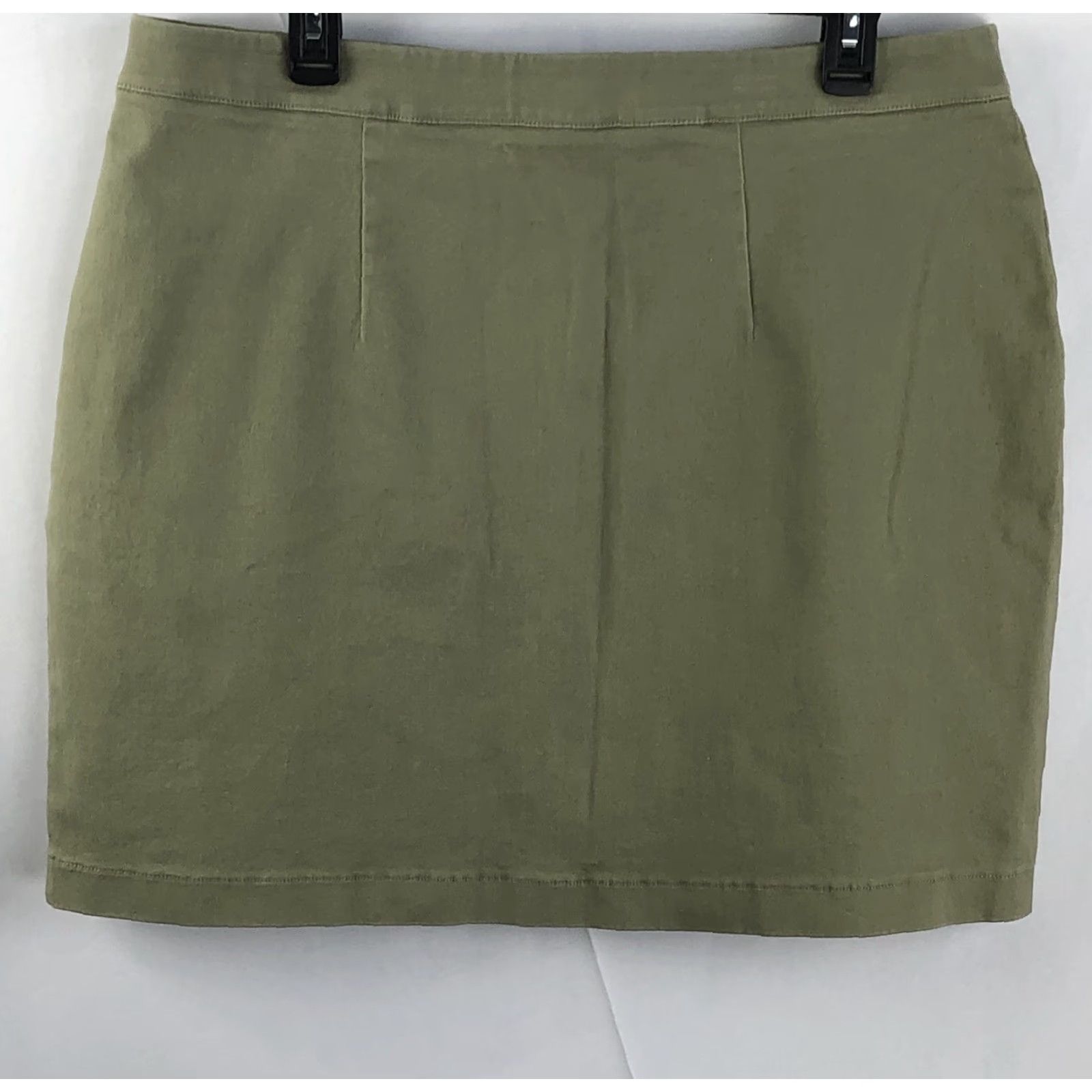 Forever 21 VINTAGE FOREVER 21 Skirt 1X Green Cargo A-Line Short Twill Button Front Stretch 34"W Y2K 90s Grunge Womens Size 40" / US 18 - 2 Thumbnail