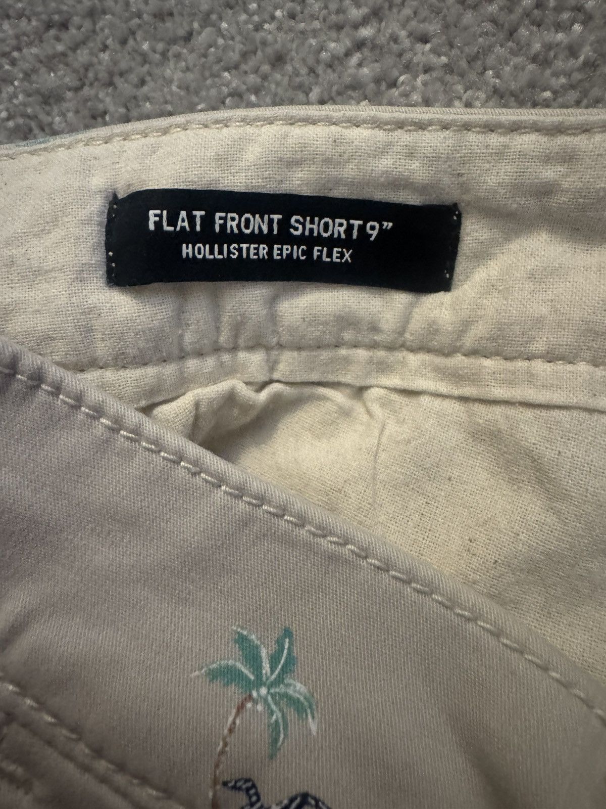 Hollister Palm Tree Khaki Shorts Size US 32 / EU 48 - 4 Thumbnail