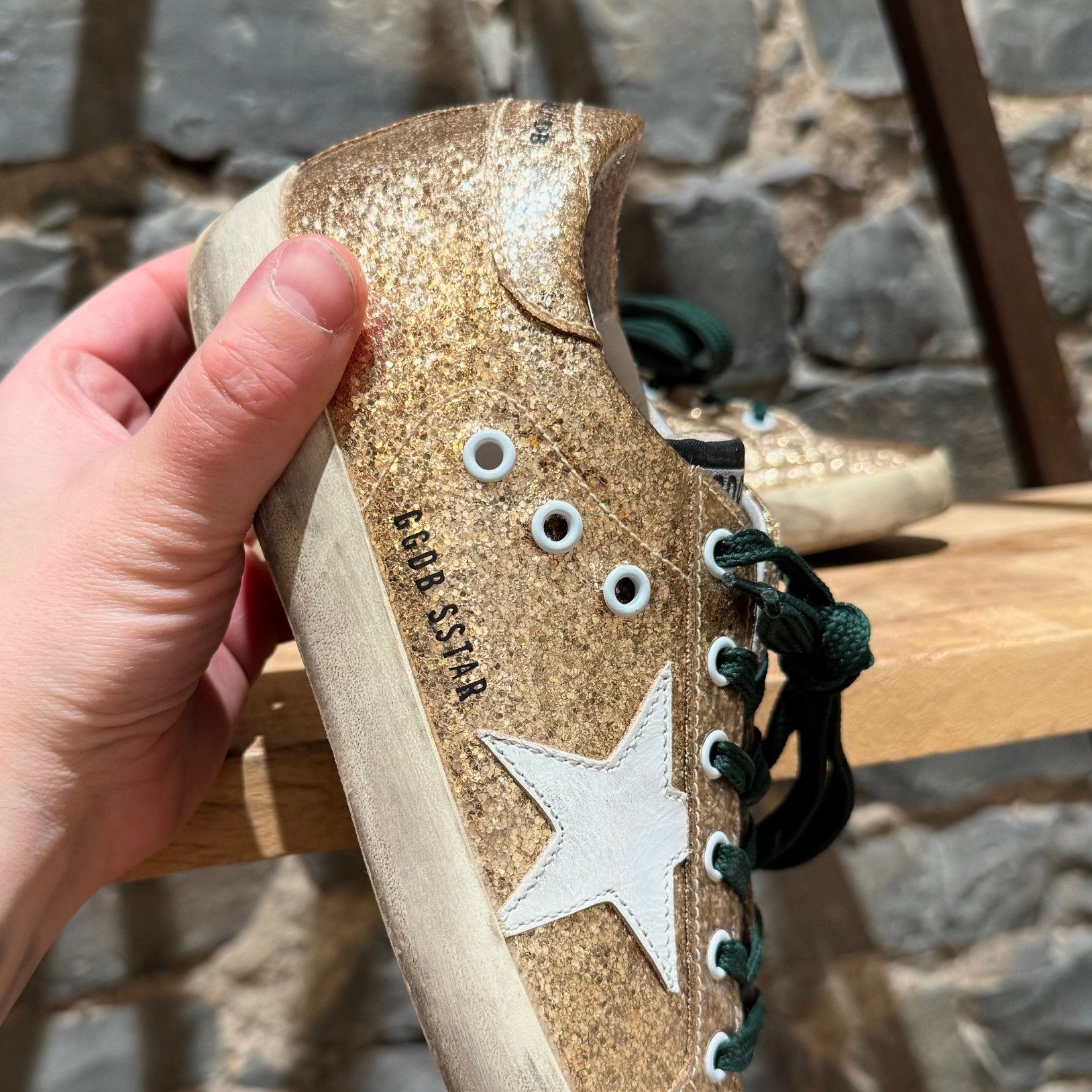Golden Goose Golden Goose Superstar Gold Glitter Sneakers Size US 7 / IT 37 - 2 Thumbnail