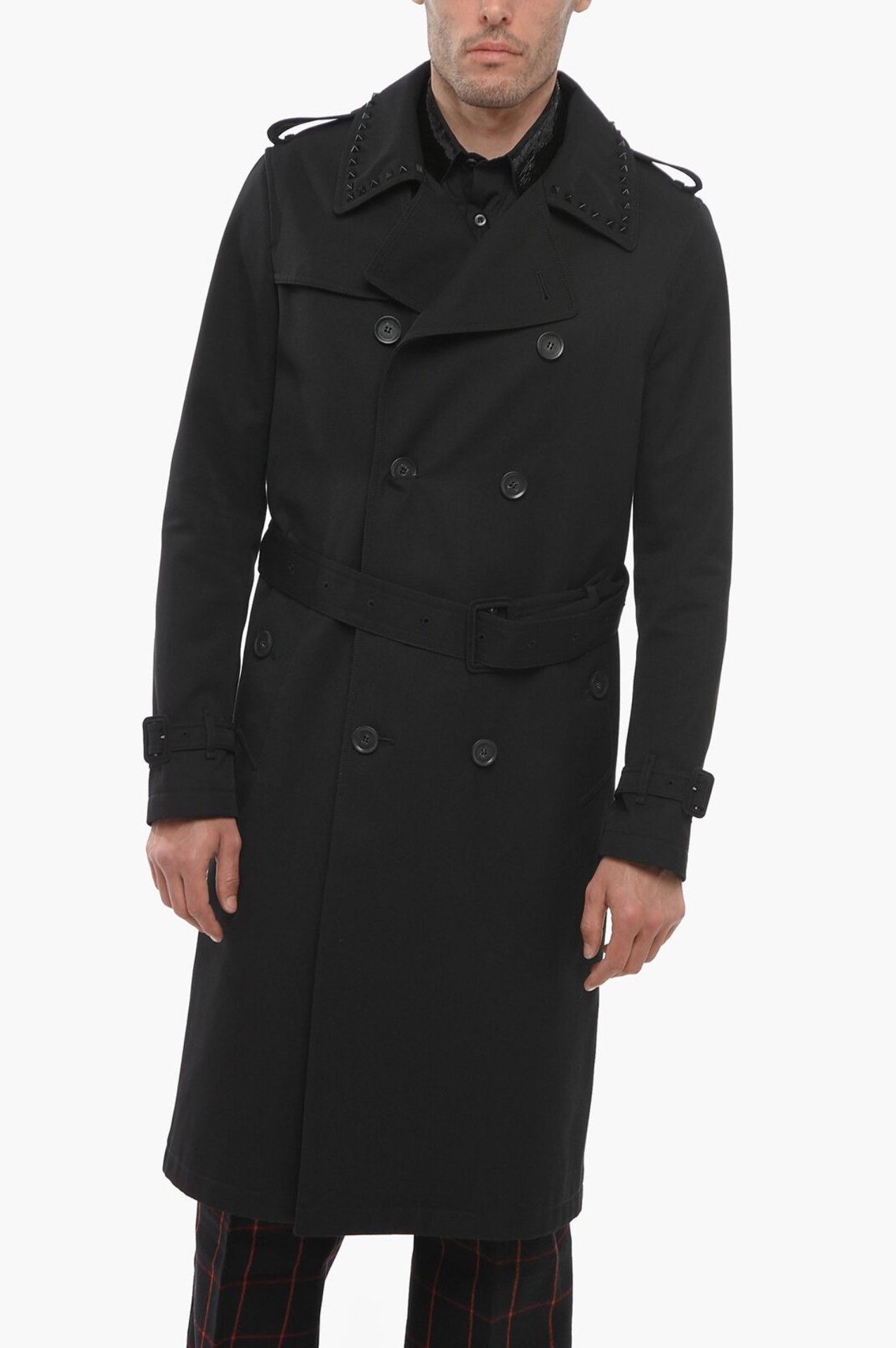 Valentino Valentino Rockstud Black Trench Coat 48 Size US M / EU 48-50 / 2 - 1 Thumbnail