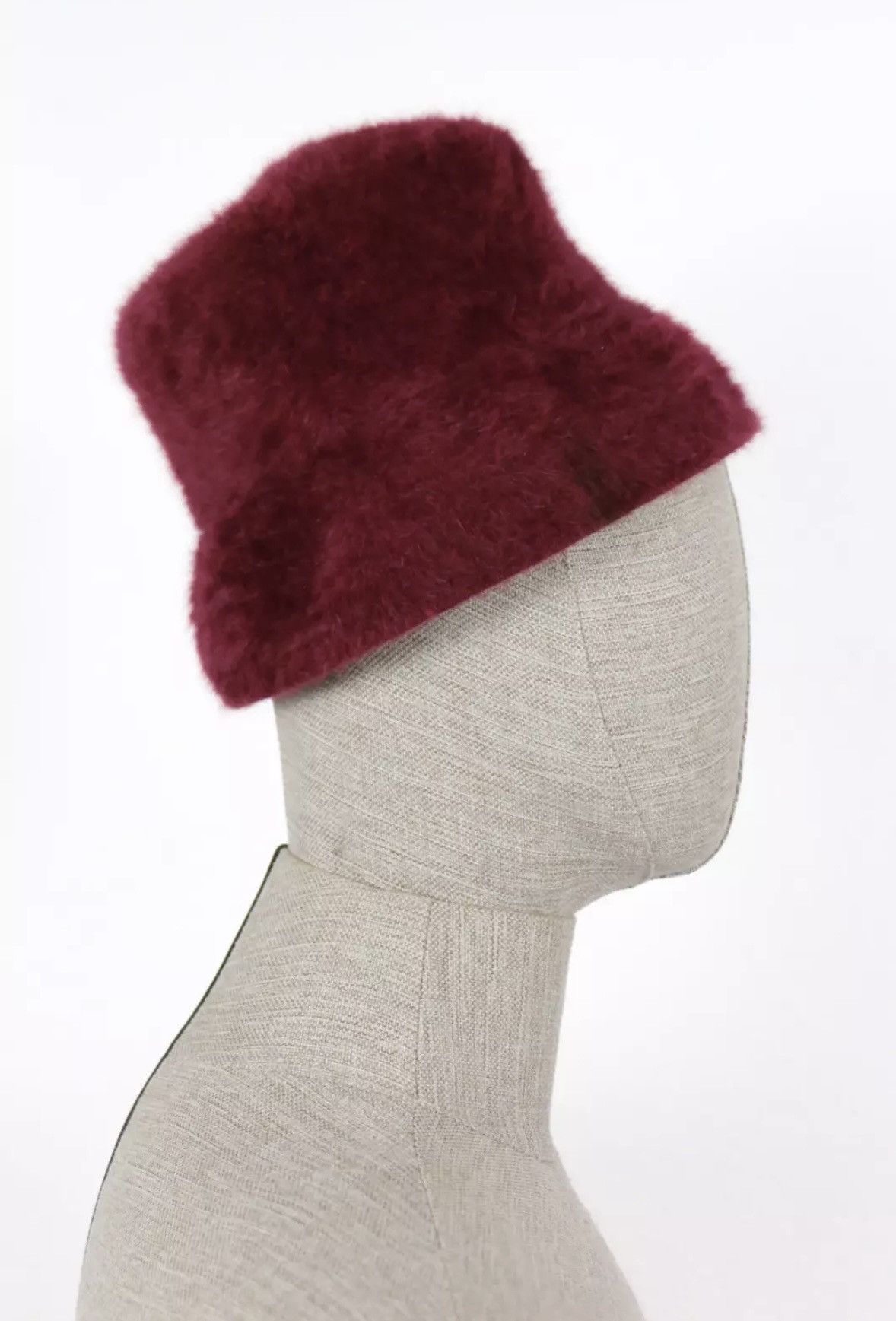 Kangol Kangol Burgundy Angora Fur Bucket Hat Size ONE SIZE - 2 Thumbnail