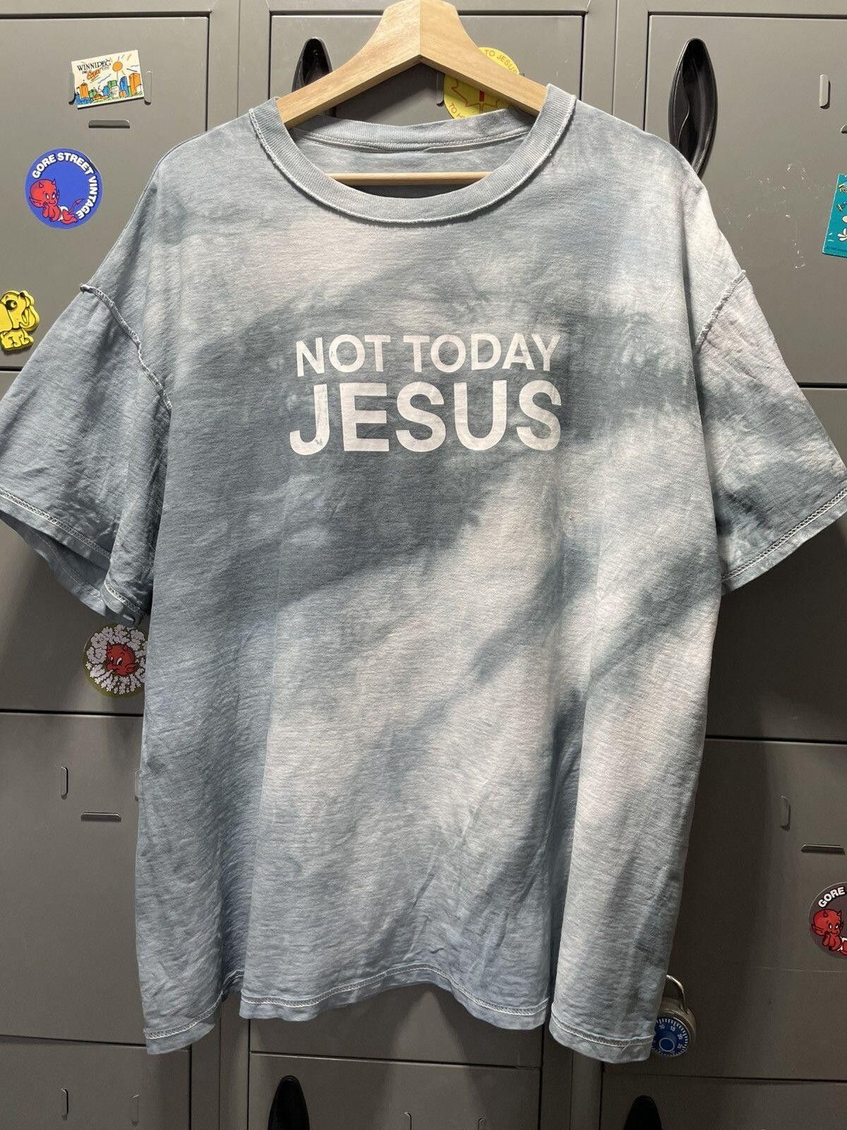 Vintage NOT TODAY JESUS inside out vintage delta tee pearl grey Size US XL / EU 56 / 4 - 1 Thumbnail