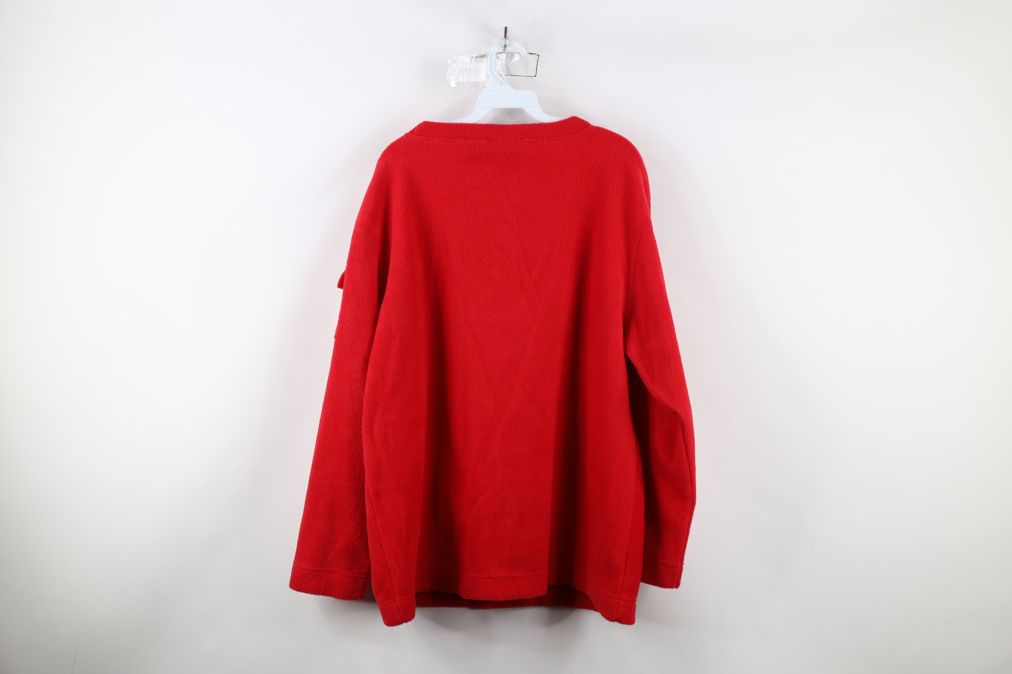 Vintage Vintage 90s Streetwear Pocket Fleece Crewneck Sweater Red Size US L / EU 52-54 / 3 - 8 Thumbnail