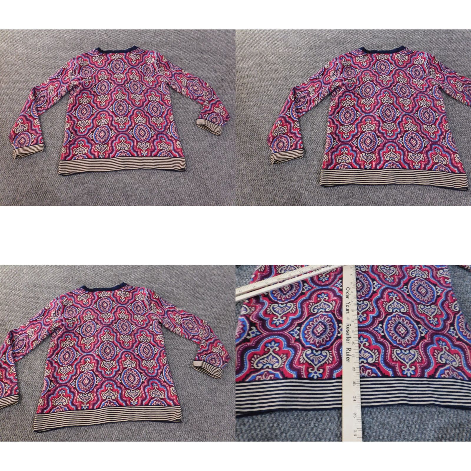 Jones New York Jones New York Sweater Cardigan Womens Large Purple Cotton Nylon Knit Open-Knit Round Neck Long Sleeve Logo Sports Vintage No Size L / US 10 / IT 46 - 8 Thumbnail