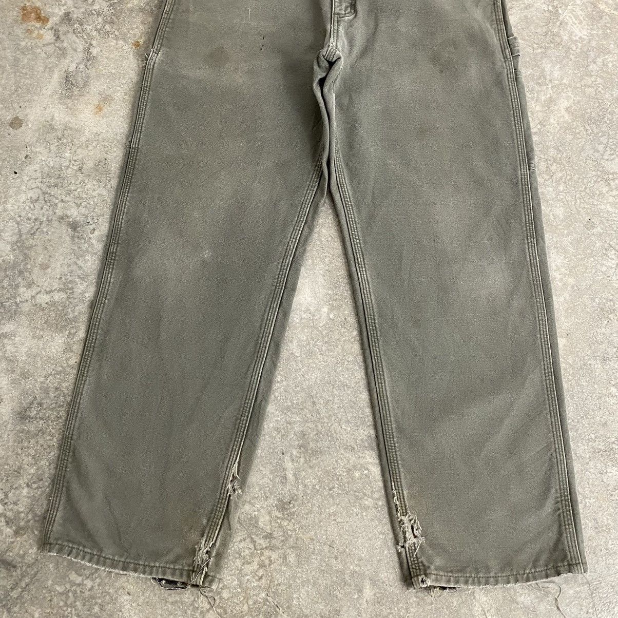 Carhartt VTG Carhartt Blanket Lined Moss Green Carpenter Pants Size US 33 - 6 Thumbnail