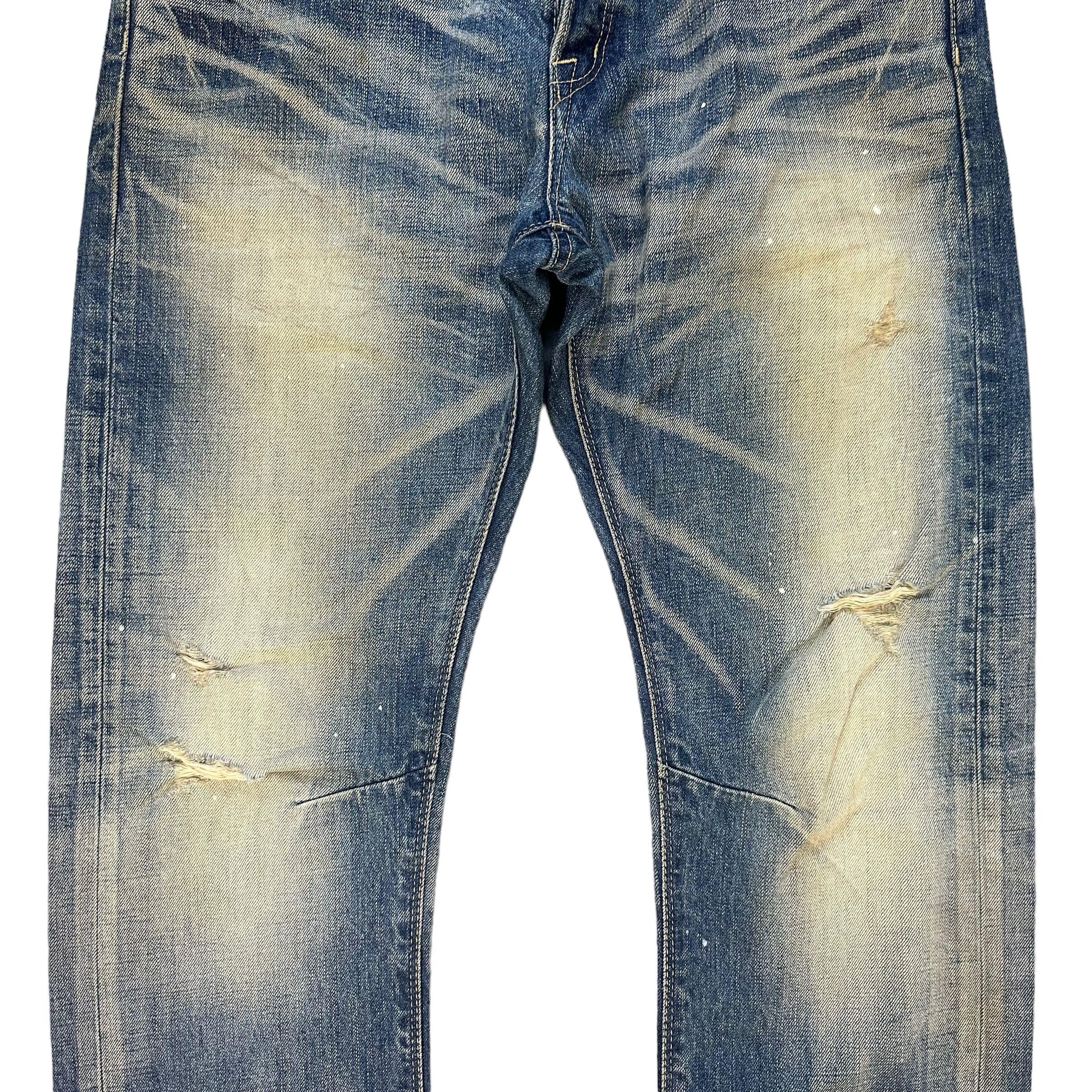 GOSTAR DE FUGA TRASHED🔥 GOSTA DE FUGA FLY BUTTON WASHED JEANS #7628-158 Size 33" - 5 Thumbnail