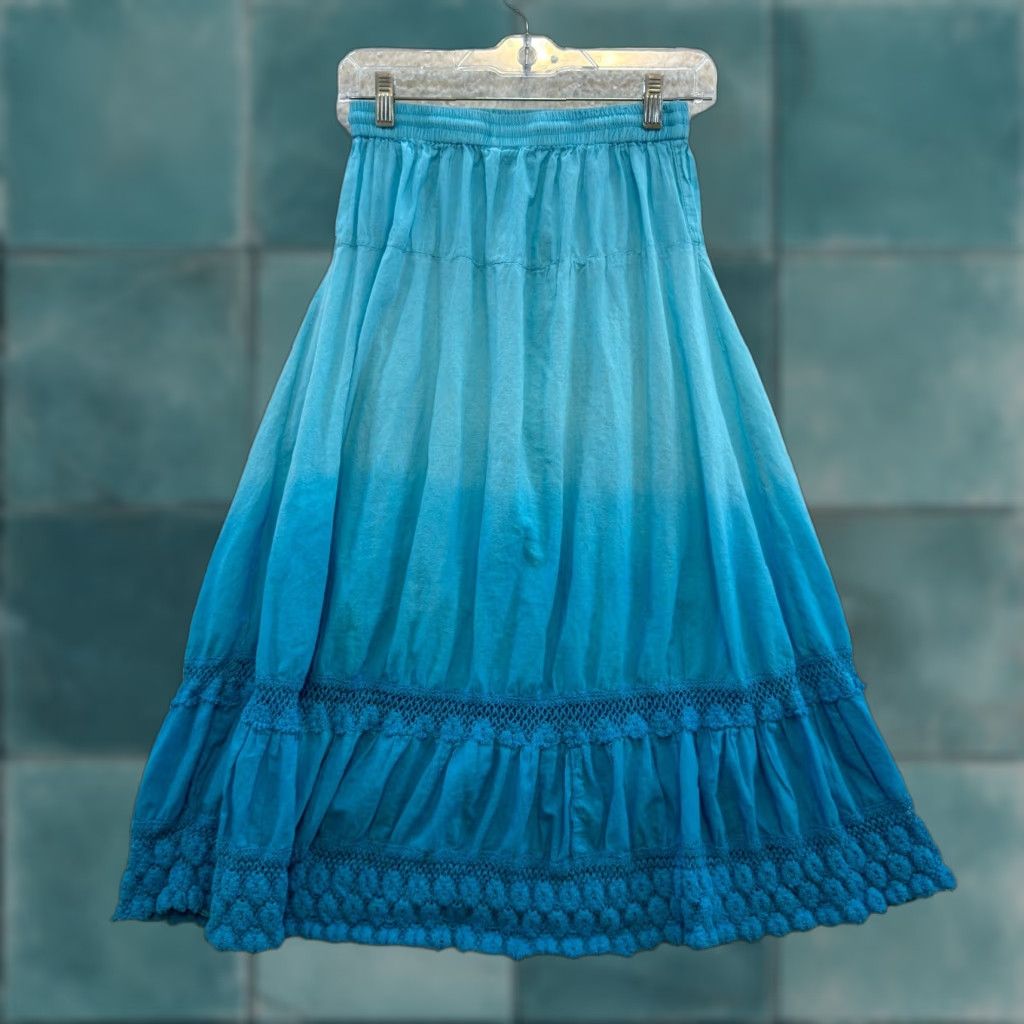 Vintage VINTAGE Midi Maxi Skirt XS S Ombre Prairie Cottagecore Hippie Boho Broomstick Bobbie Brooks Size 26" / US 2 / IT 38 - 1 Thumbnail