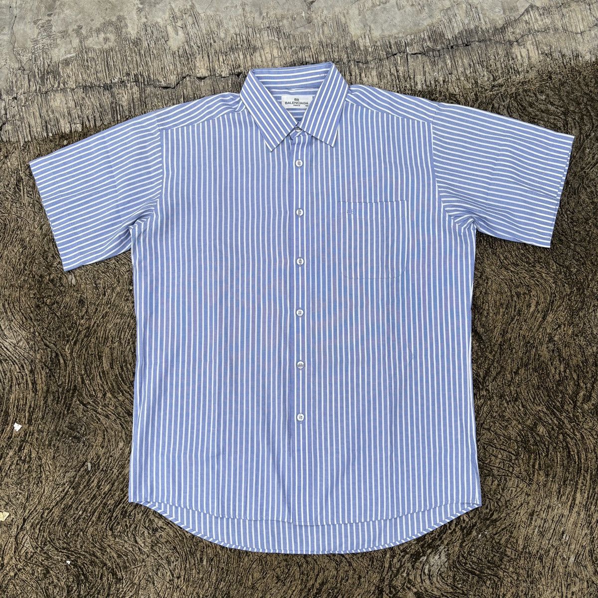 Balenciaga Vintage Balenciaga stripe button up shirt Size US XL / EU 56 / 4 - 2 Thumbnail