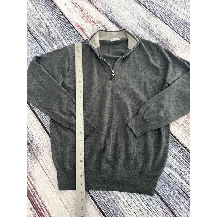 Peter Millar Peter Millar Merino Wool/Silk Men's Charcoal 1/4 Zip-Neck Sw Size US L / EU 52-54 / 3 - 8 Thumbnail