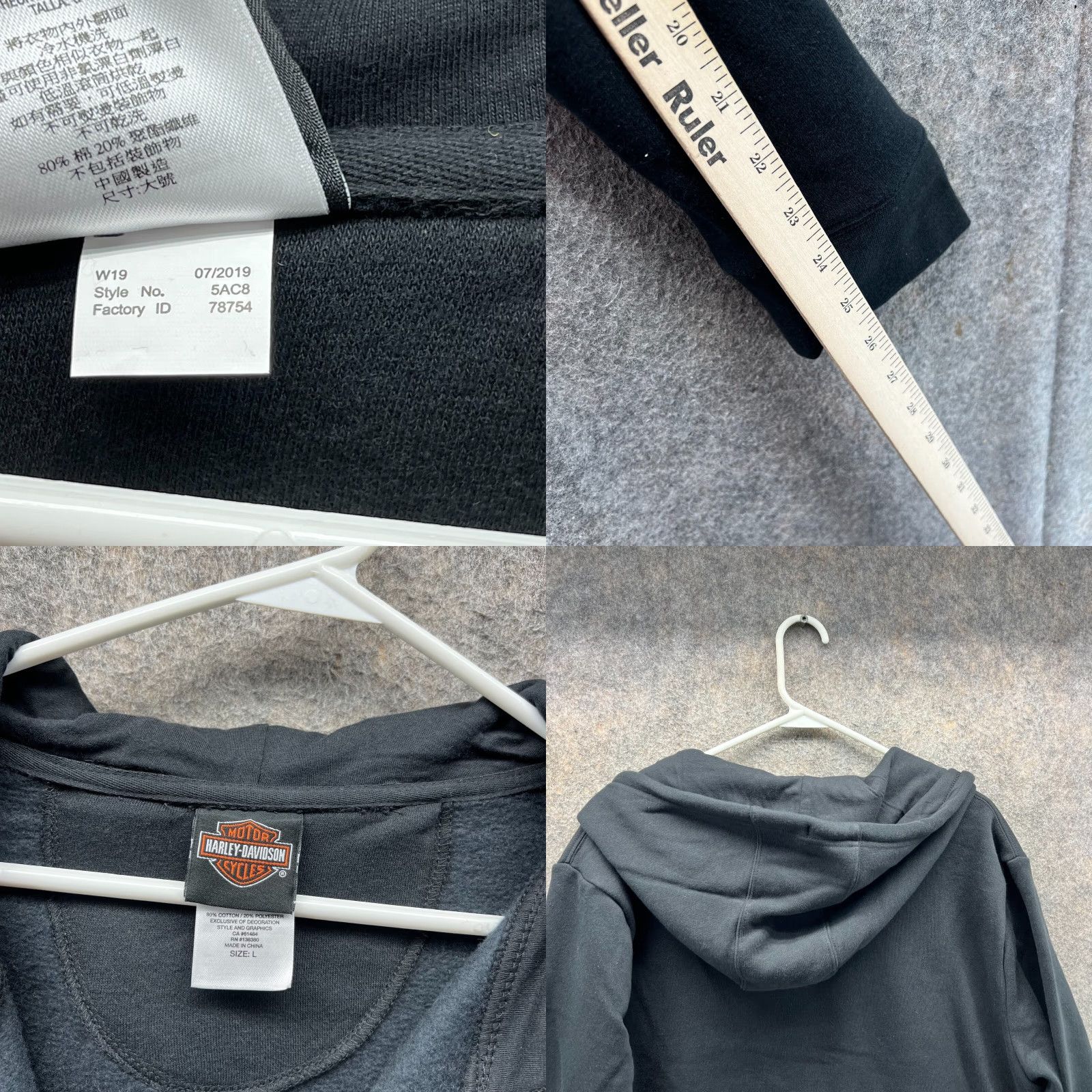 Harley Davidson Harley-Davidson Sweater Men Large Black Hooded Full Zip NEW 2019 Racing Logo Vintage? No Size US L / EU 52-54 / 3 - 8 Thumbnail