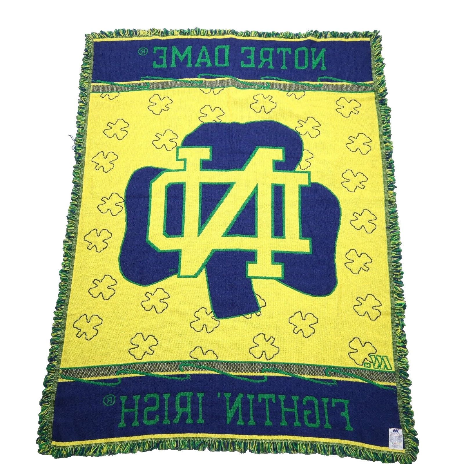 Vintage Vintage 90s All Over Print University of Notre Dame Blanket Size ONE SIZE - 8 Thumbnail
