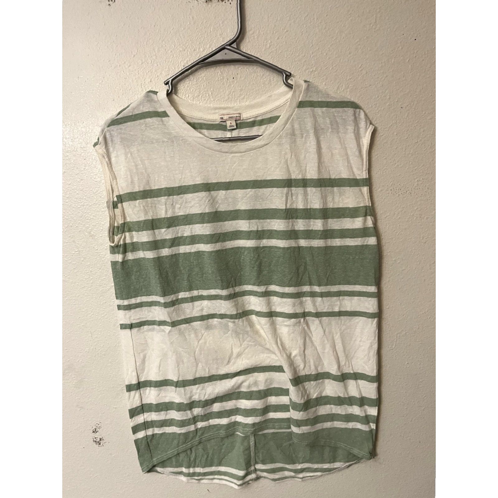 Gap Gap Green White Striped Sleeveless Tank Top Blouse Women Small Tank Women Size S Green Accent Ruffle Cotton Viscoe Basic VINTAGE not specified Size S / US 4 / IT 40 - 2 Thumbnail