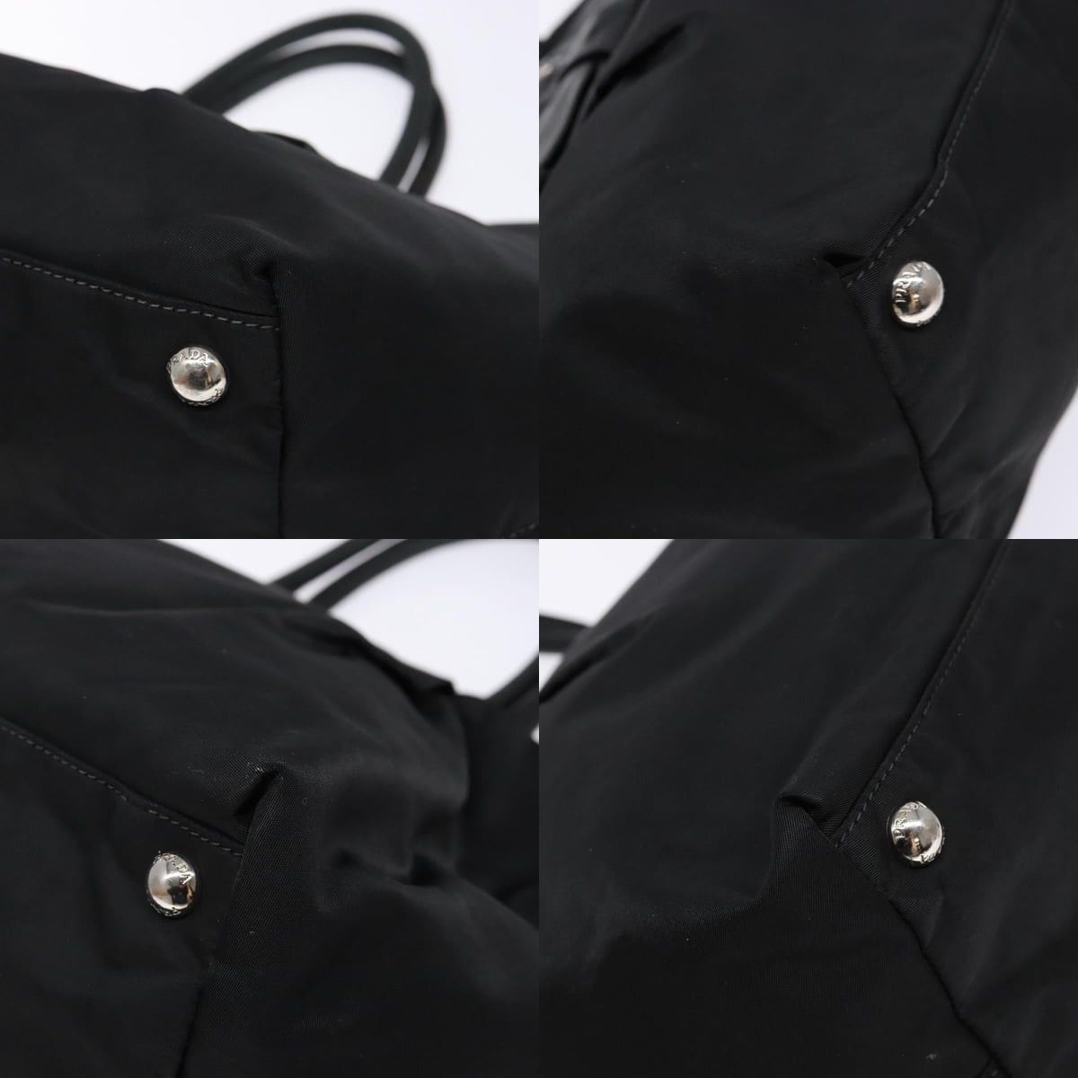 Prada PRADA Hand Bag Nylon Silver Black Size ONE SIZE - 10 Thumbnail