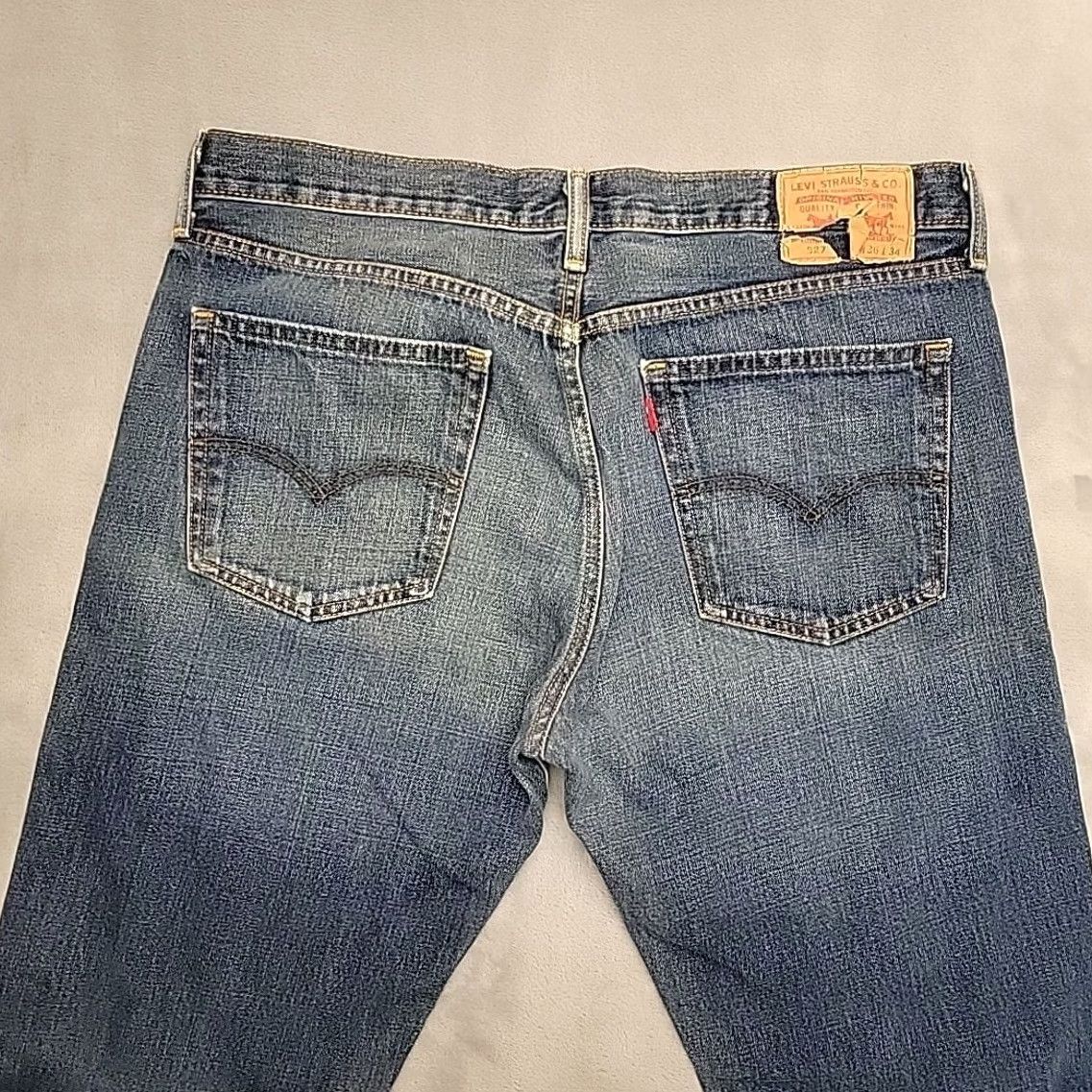 Levi's Mens Levis 527 Jeans Blue Denim Slim Fit Bootcut 36x34 Faded Everyday Size US 36 / EU 52 - 6 Thumbnail