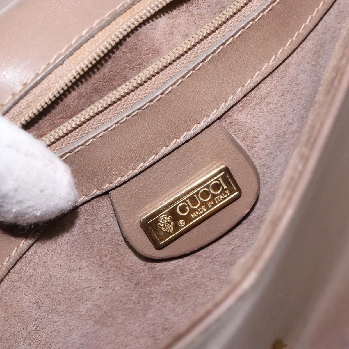 GUCCI Shoulder Bag Leather Beige Gold 001 115 001 115