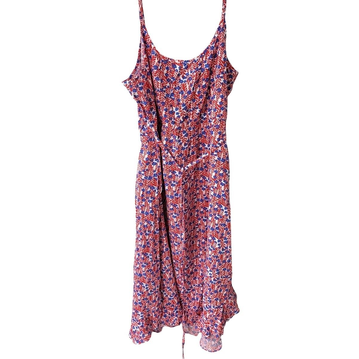 J.Crew J. Crew Ruffle Midi Dress -Curved Hem-Boho Red Sail Blue -16 Size XXL / US 16-18 / IT 52-54 - 2 Thumbnail