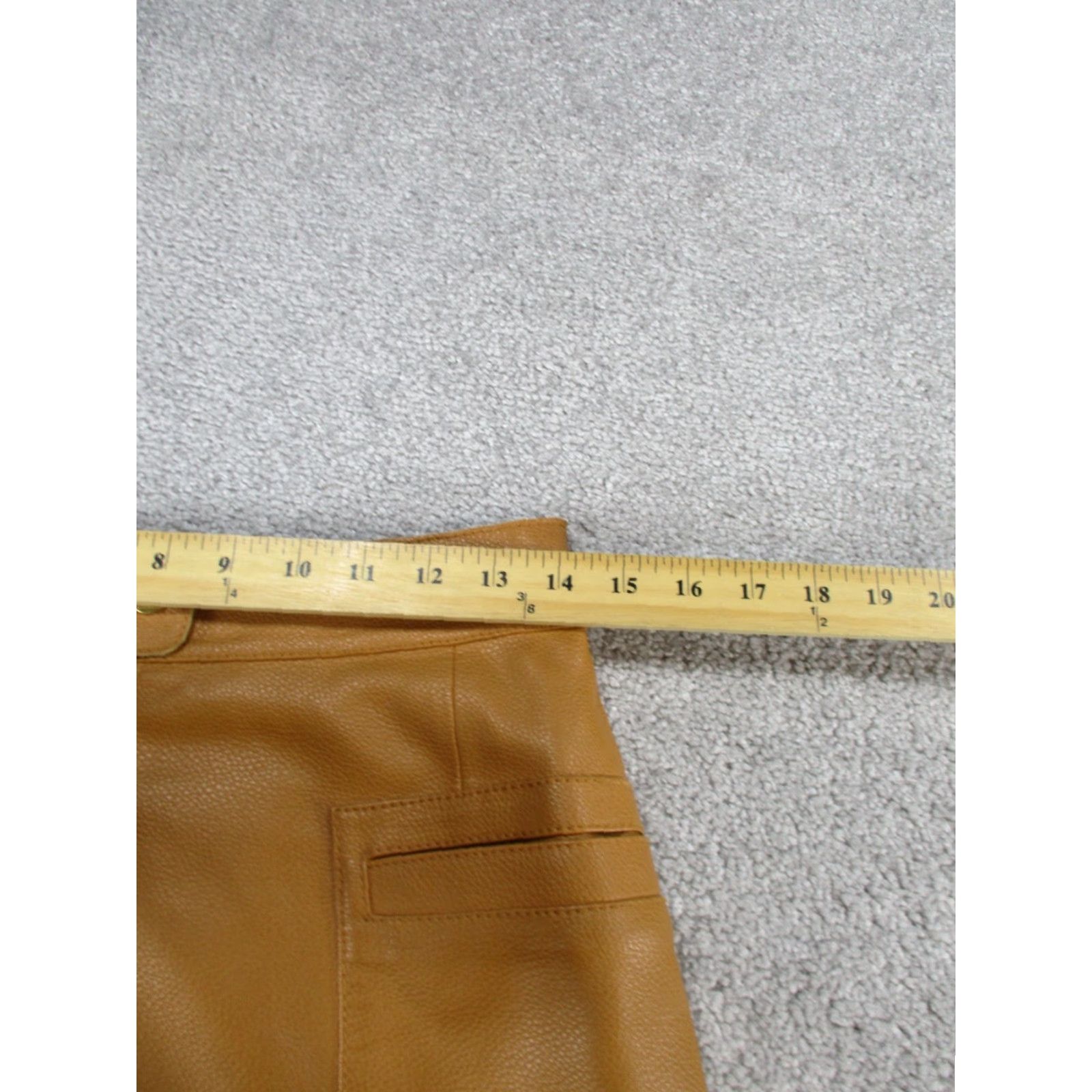 Free People VINTAGE Free People Skirt Womens 2 Light Brown Faux Leather Zip Front A-Line Short Lined Zipper Mens? Size 26" / US 2 / IT 38 - 4 Thumbnail