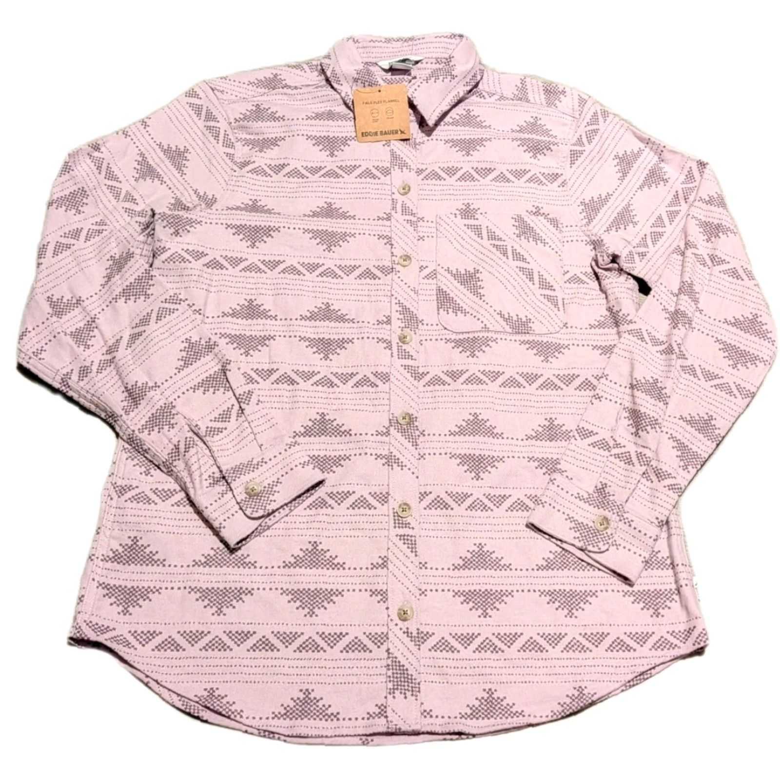 Eddie Bauer NWT Eddie Bauer Women's Field Flex Flannel Shirt Small Light Violet Aztec Plaid Button-Up Casual, Travel, Workwear Womens Small Violet Shirt Size S / US 4 / IT 40 - 2 Thumbnail