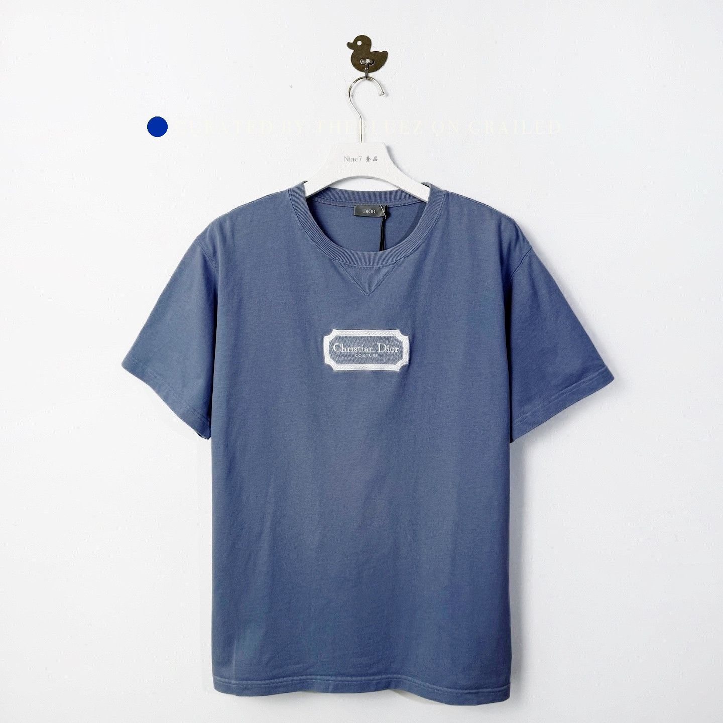 Dior Logo Embroidered T-Shirt in Blue Size US XL / EU 56 / 4 - 1 Thumbnail