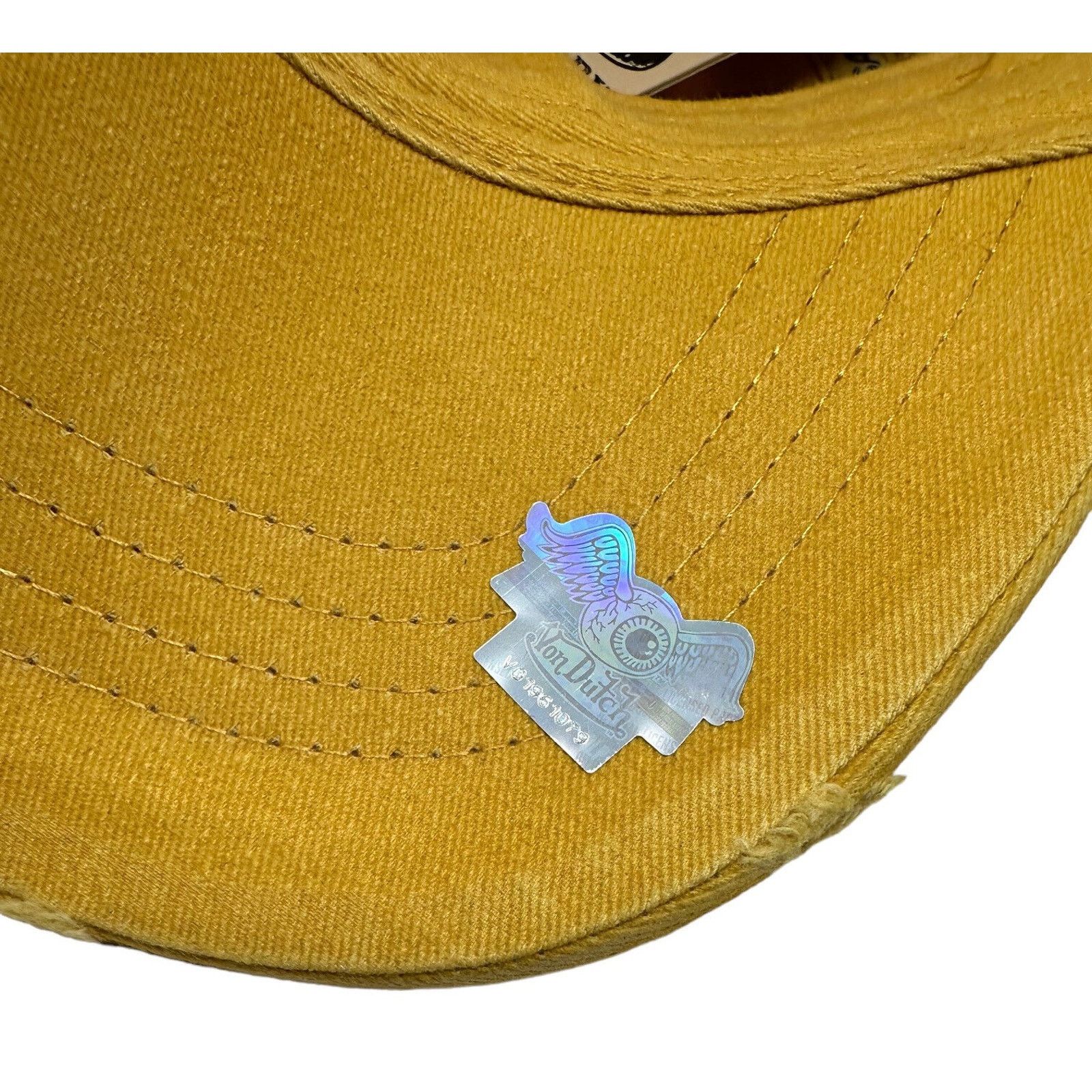 Von Dutch Von Dutch Strapback Hat Washed Mustard Distressed Dad Cap Size ONE SIZE - 7 Thumbnail