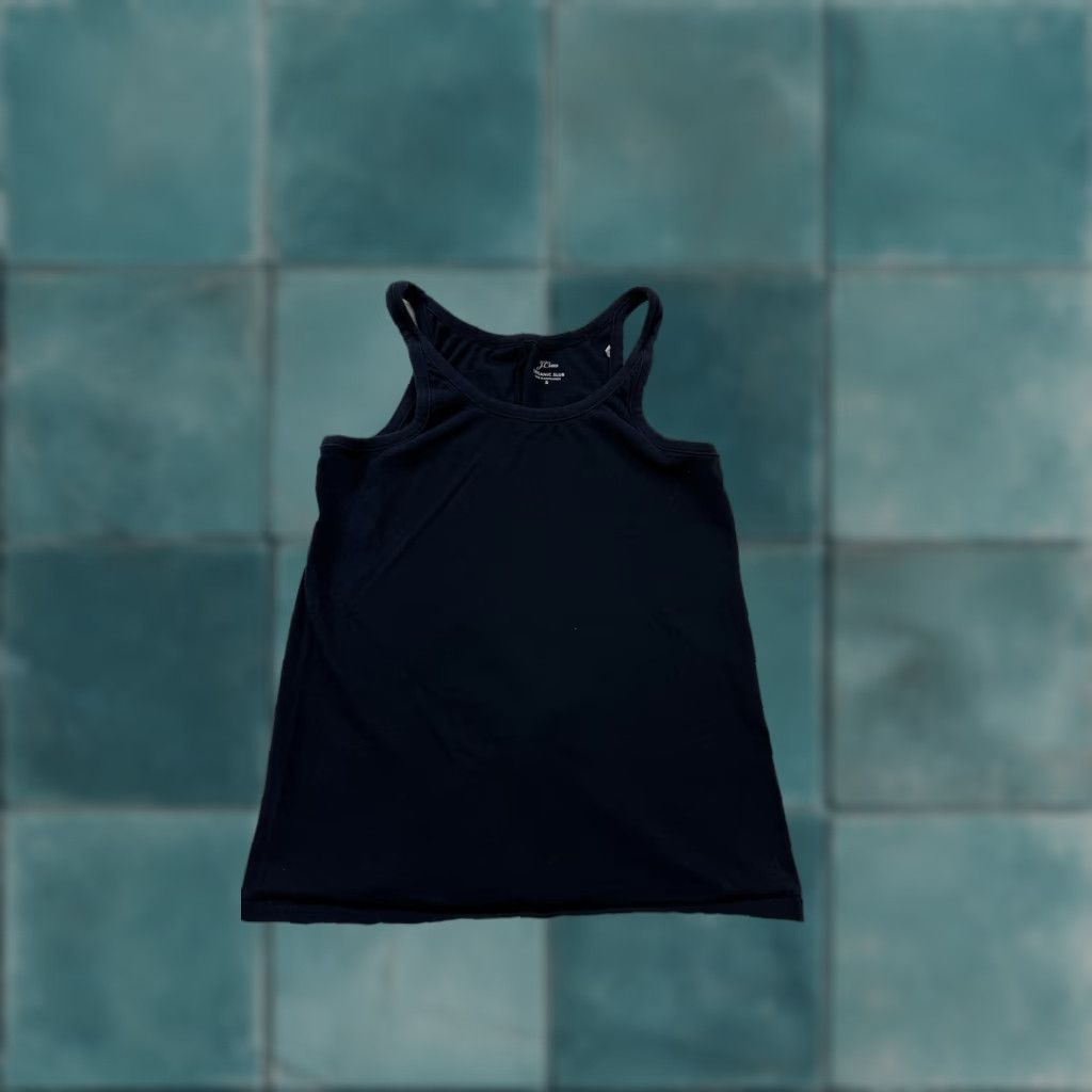 J.Crew J.Crew Tank Top Womens Small Navy Organic Slub 100% Cotton Basic Scoop Neck Size S / US 4 / IT 40 - 1 Thumbnail