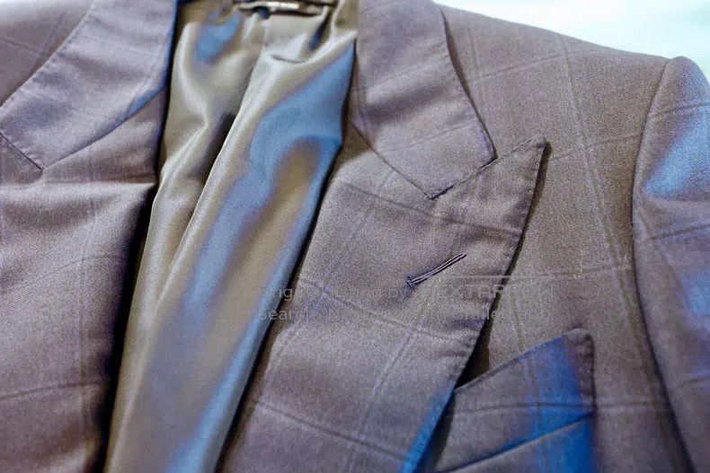 Tom Ford Tom Ford Men's Business Suit, Navy Windowpane, 100% Wool Size 46L - 2 Thumbnail