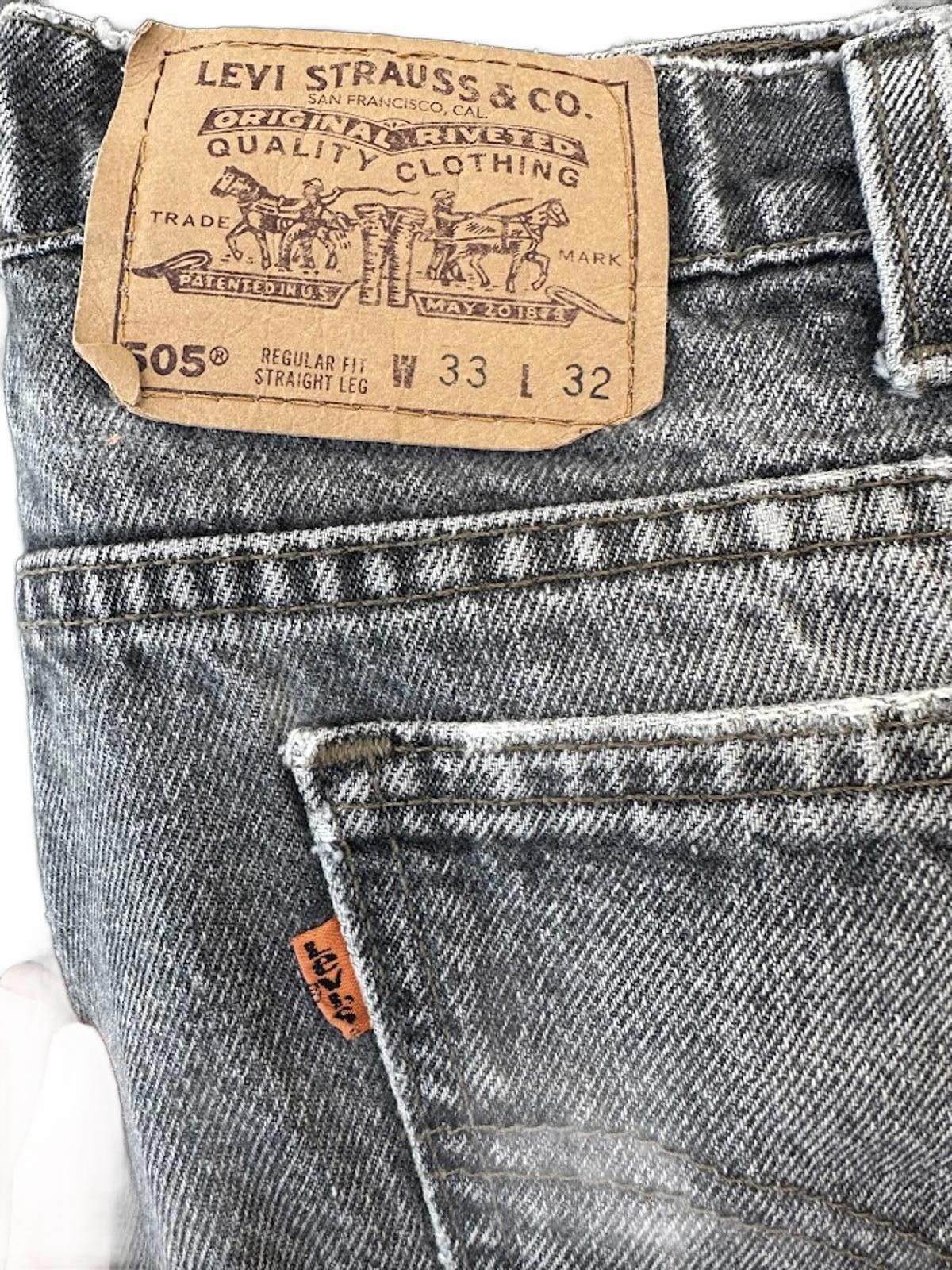 Levi's Levi’s 505 Faded Black Jeans USA 33x32 Size US 33 - 3 Thumbnail