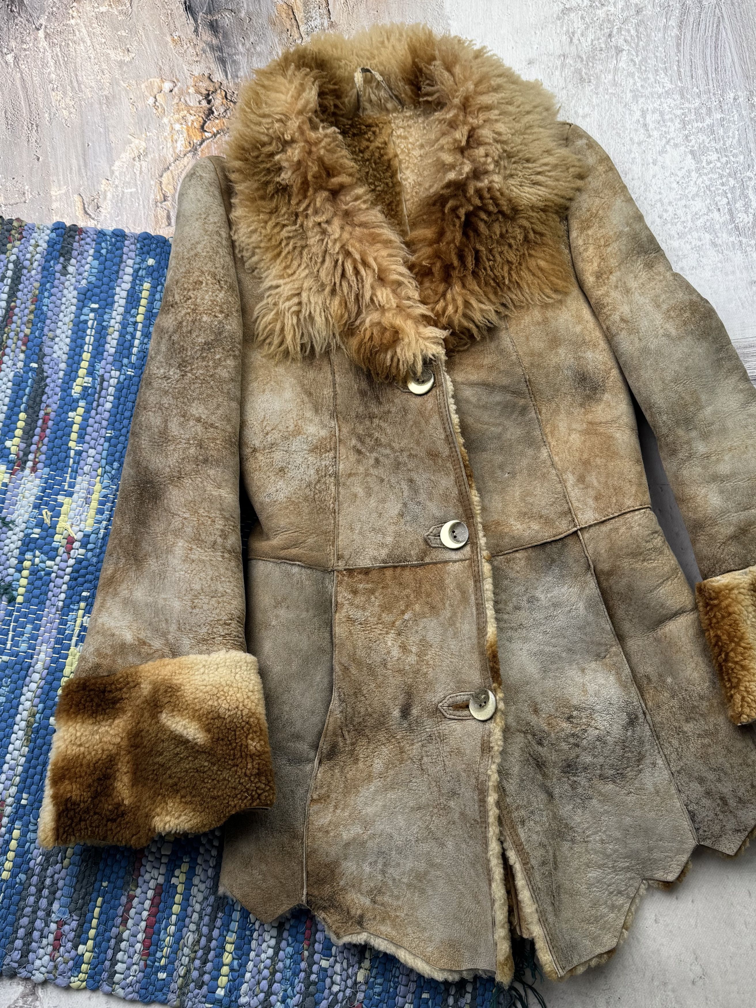 Vintage Vintage Real Sheepskin Faded Jacket A678D15(466) Size XS / US 0-2 / IT 36-38 - 2 Thumbnail