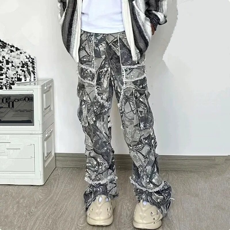 Flared Camo Jeans Cargo Pant