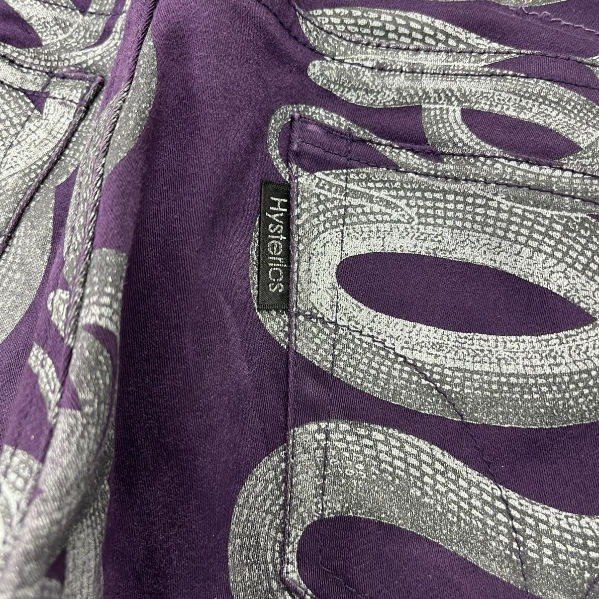 Hysteric Glamour Rare💜 1999s Hysteric Glamour Snake Printed Flared Jeans Y2K Size US 28 / EU 44 - 15 Thumbnail