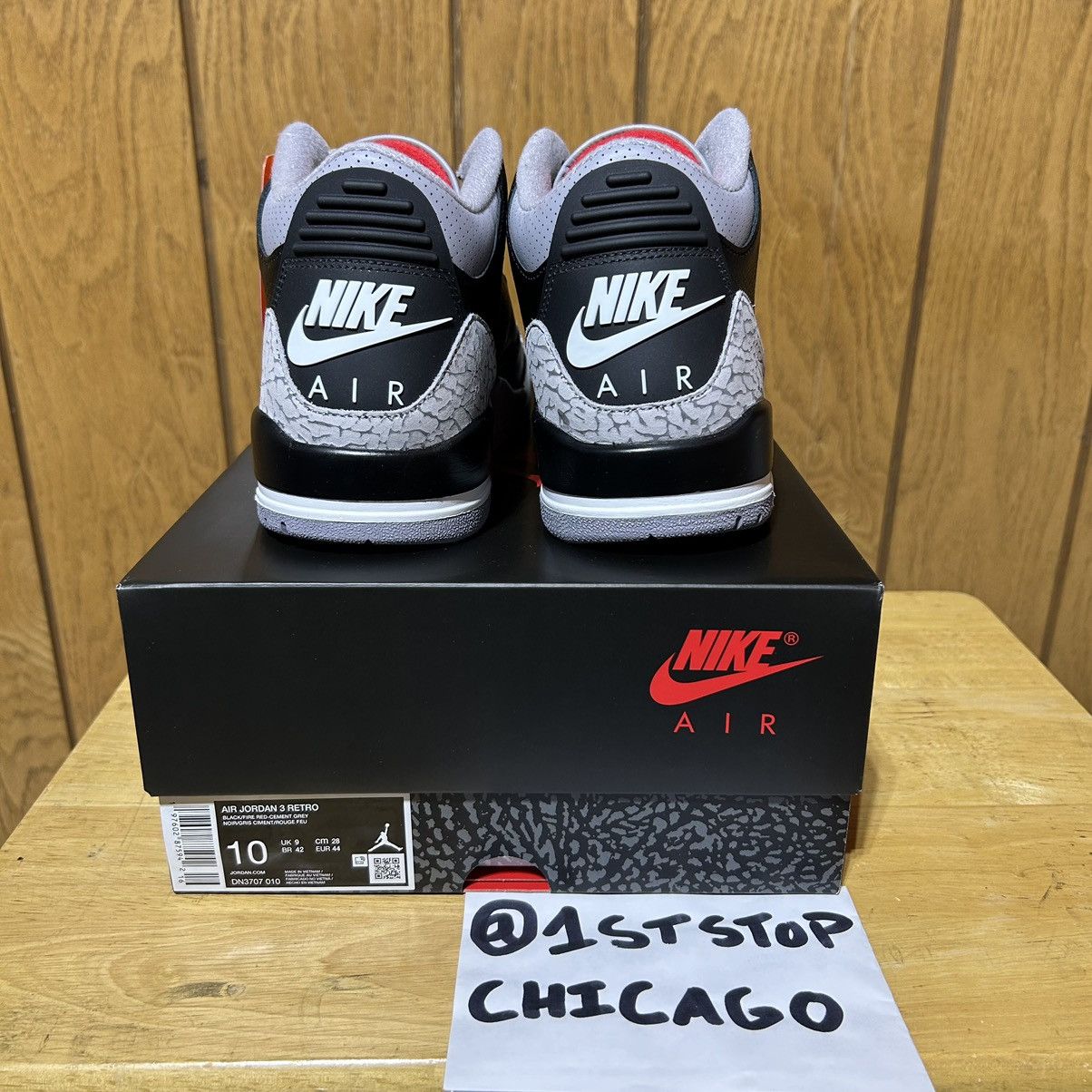 Designer × Jordan Brand × Nike Nike Air Jordan 3 Retro Black Cement 2024 Men’s Size 10 NEW Size US 10 / EU 43 - 3 Thumbnail